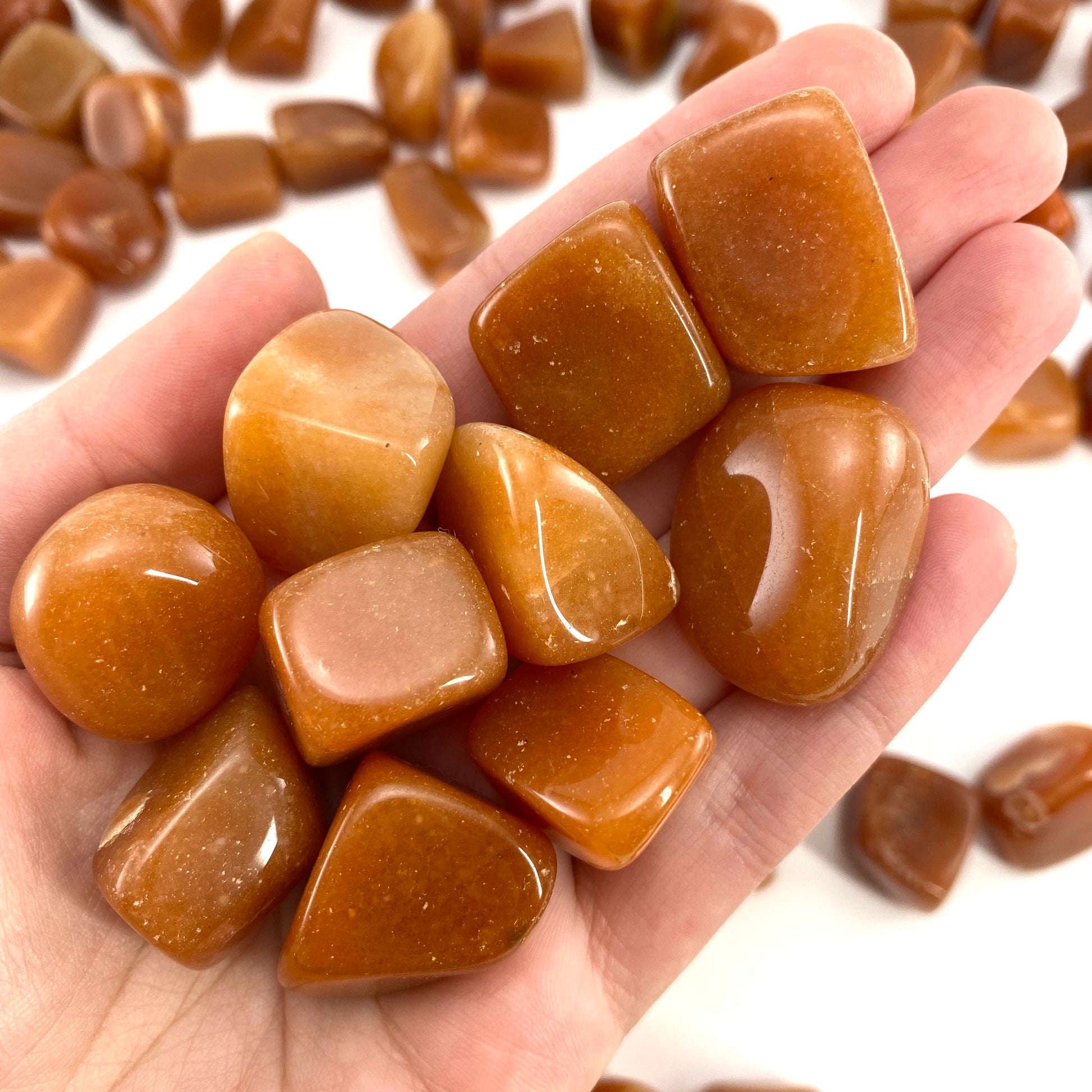 ONE Tumbled Orange Aventurine | natural aventurine, polished orange aventurine, aventurine tumble, aventurine crystal