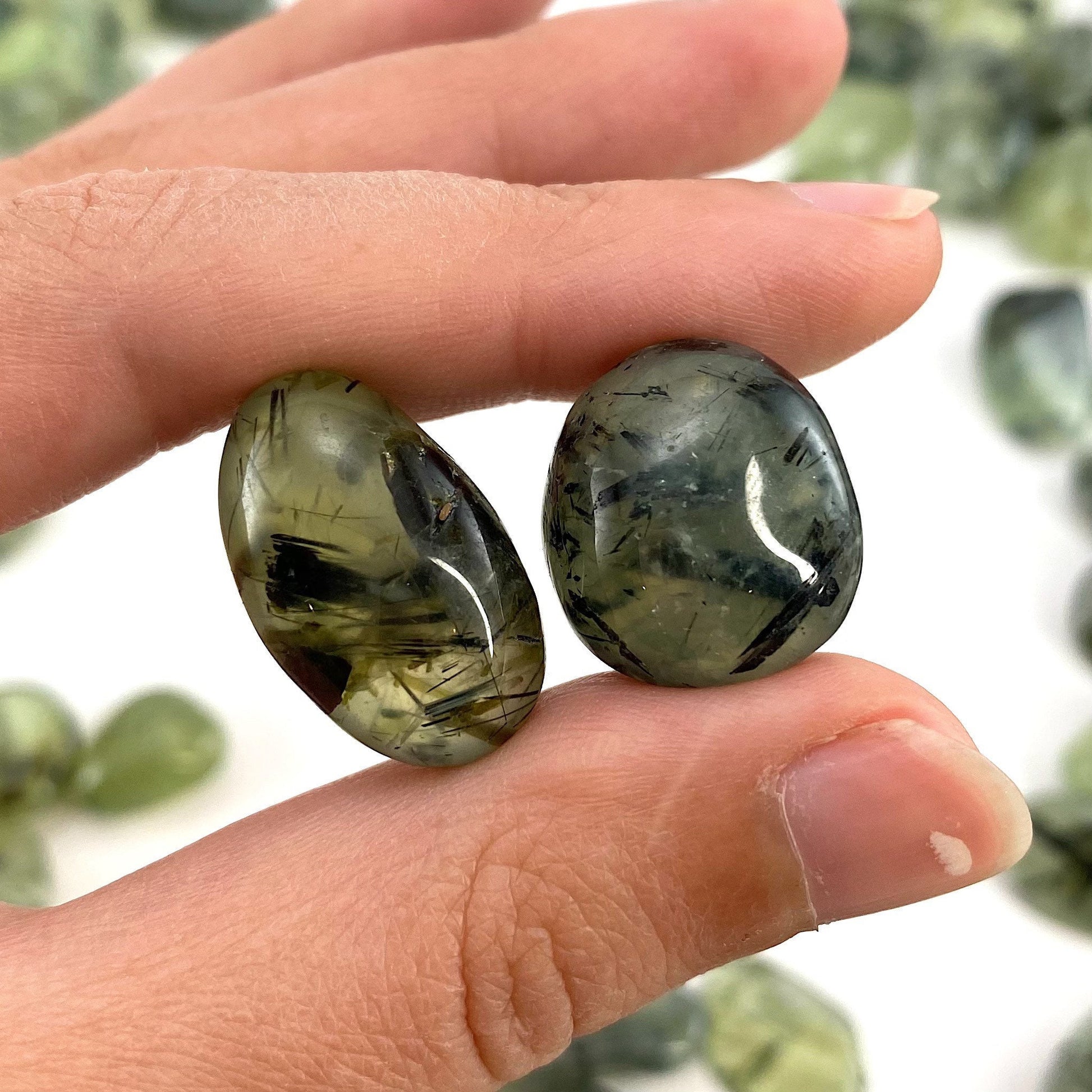 ONE Tumbled Prehnite | Green Prehnite, tumbled crystal, tumbled stones, crystals, minerals