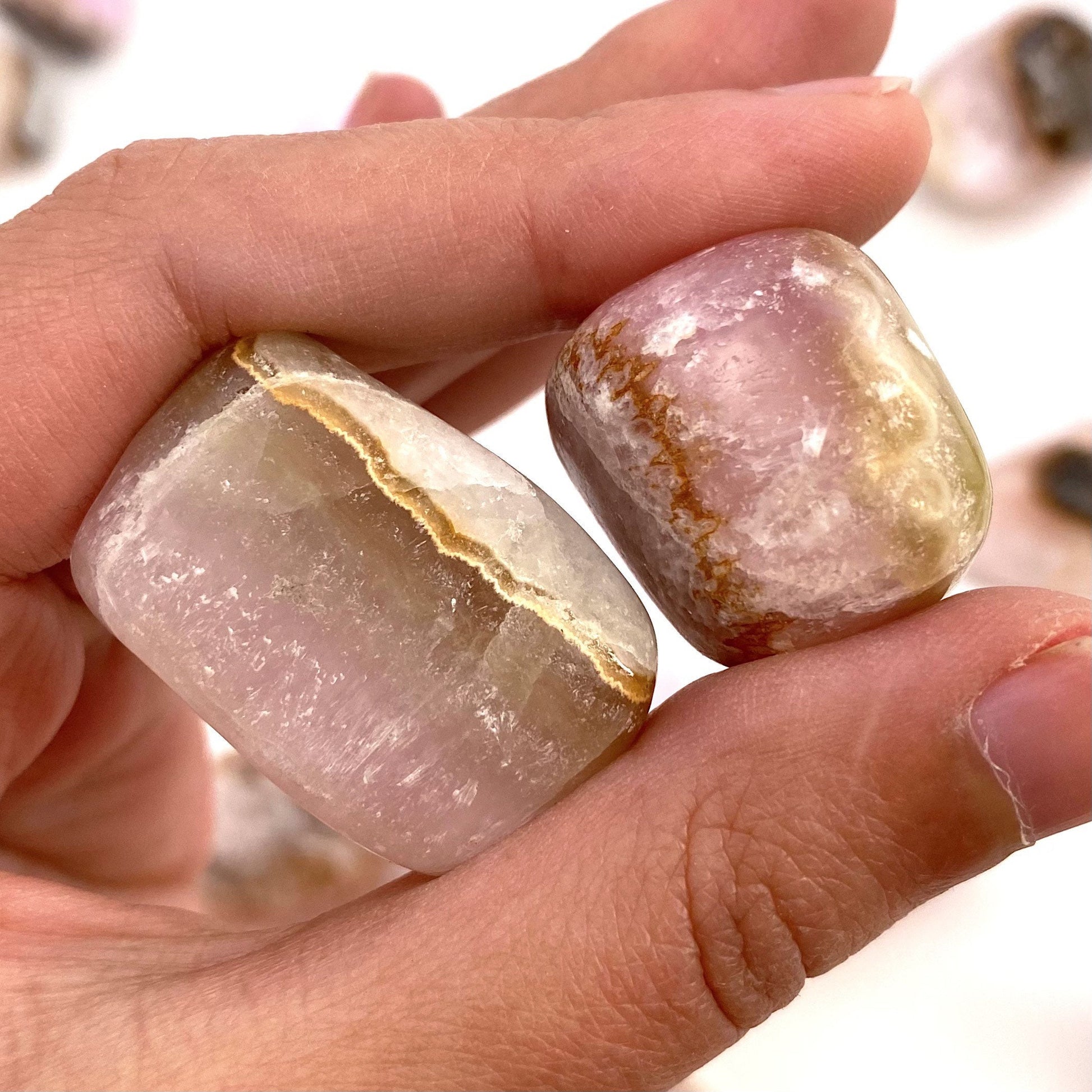 Rare! ONE tumbled pink aragonite, natural pink aragonite, polished aragonite, pink calcite tumble, pink aragonite crystal