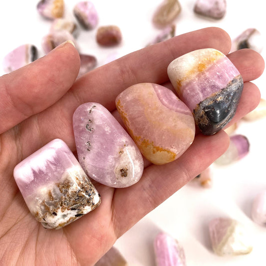 Rare! ONE tumbled pink aragonite, natural pink aragonite, polished aragonite, pink calcite tumble, pink aragonite crystal
