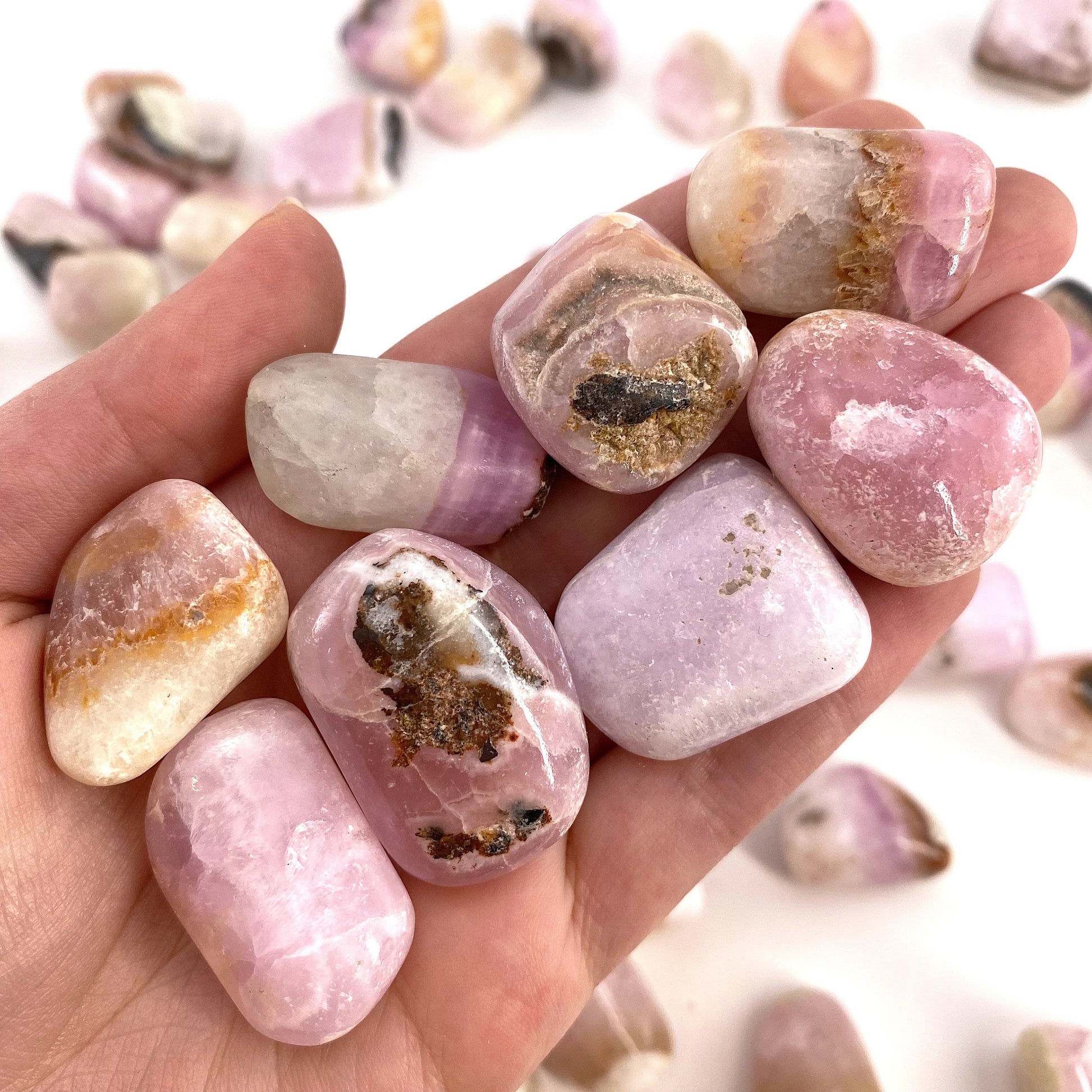 Rare! ONE tumbled pink aragonite, natural pink aragonite, polished aragonite, pink calcite tumble, pink aragonite crystal