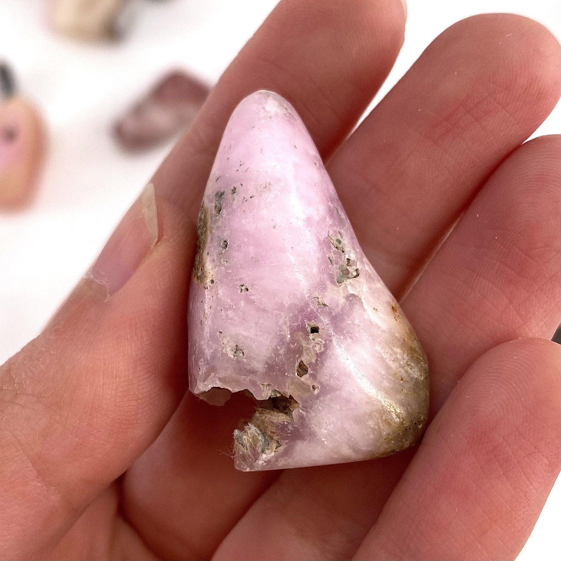 Rare! ONE tumbled pink aragonite, natural pink aragonite, polished aragonite, pink calcite tumble, pink aragonite crystal