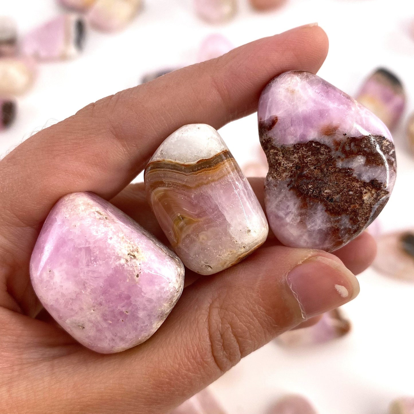 Rare! ONE tumbled pink aragonite, natural pink aragonite, polished aragonite, pink calcite tumble, pink aragonite crystal
