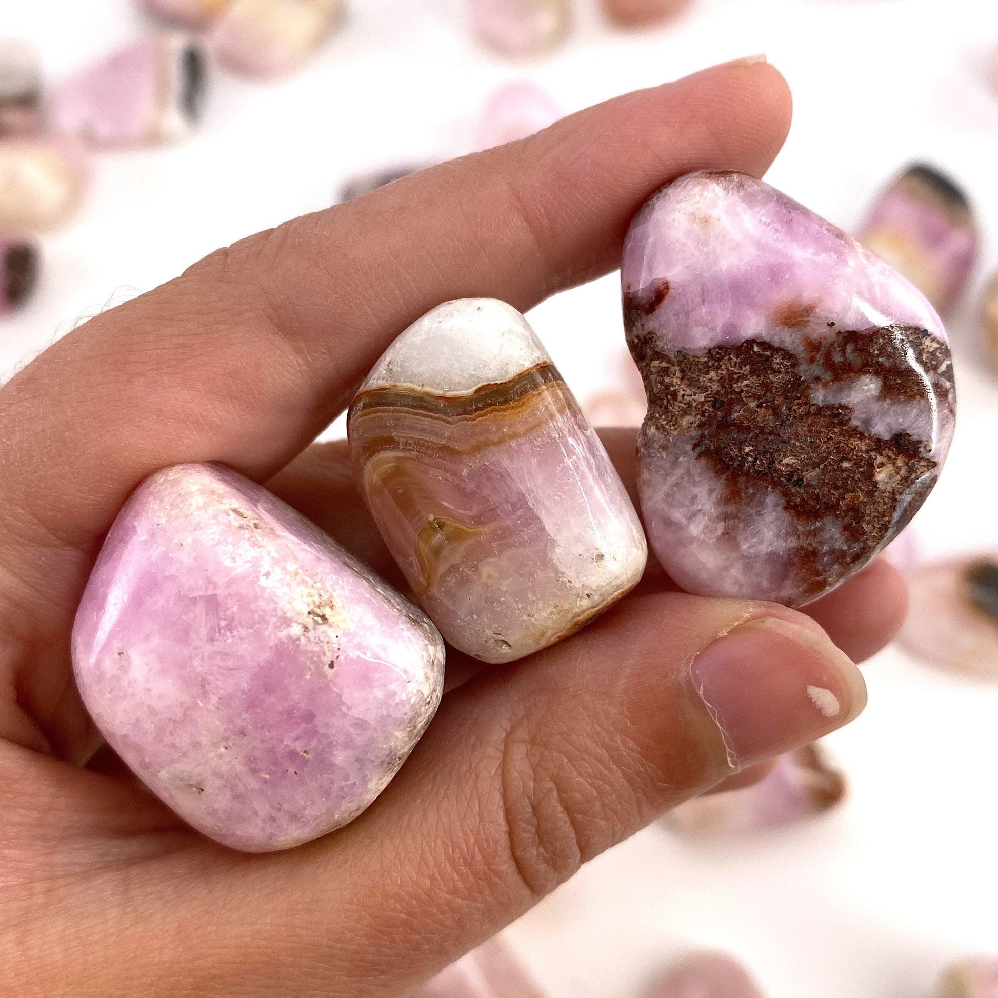 Rare! ONE tumbled pink aragonite, natural pink aragonite, polished aragonite, pink calcite tumble, pink aragonite crystal