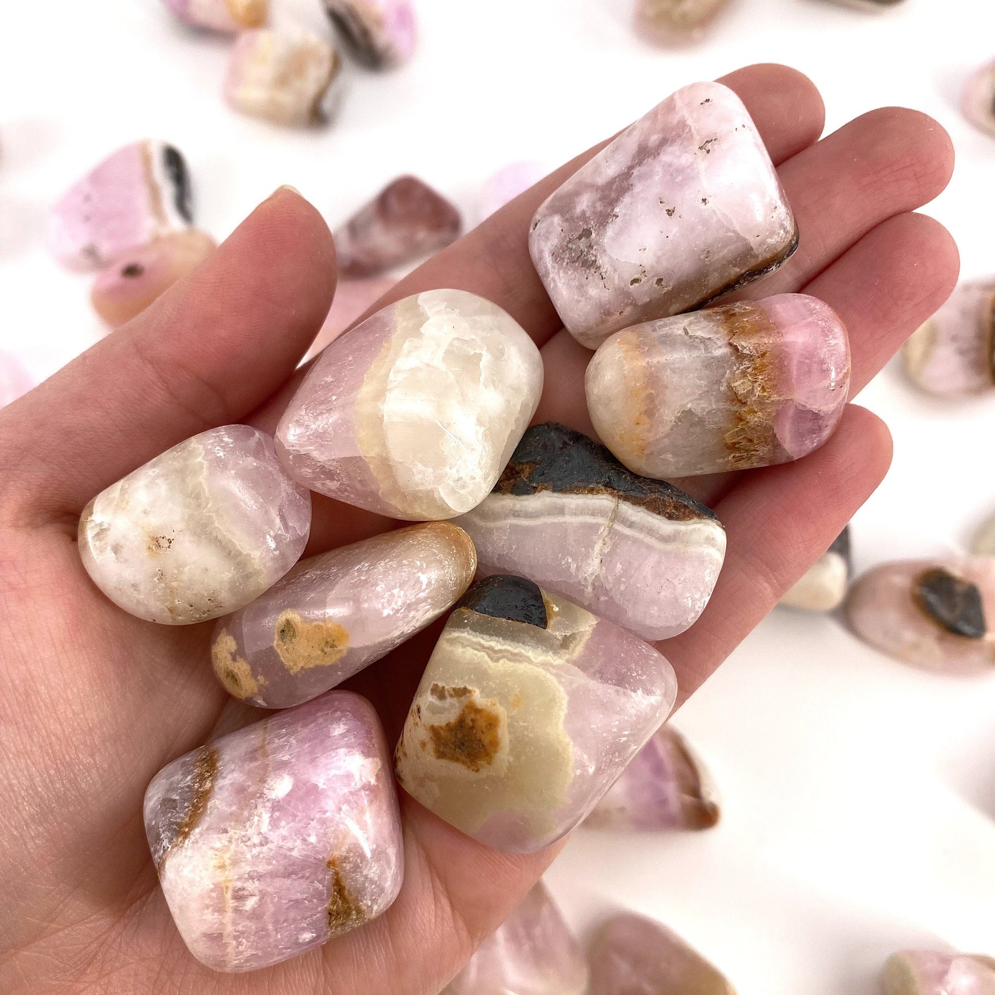 Rare! ONE tumbled pink aragonite, natural pink aragonite, polished aragonite, pink calcite tumble, pink aragonite crystal