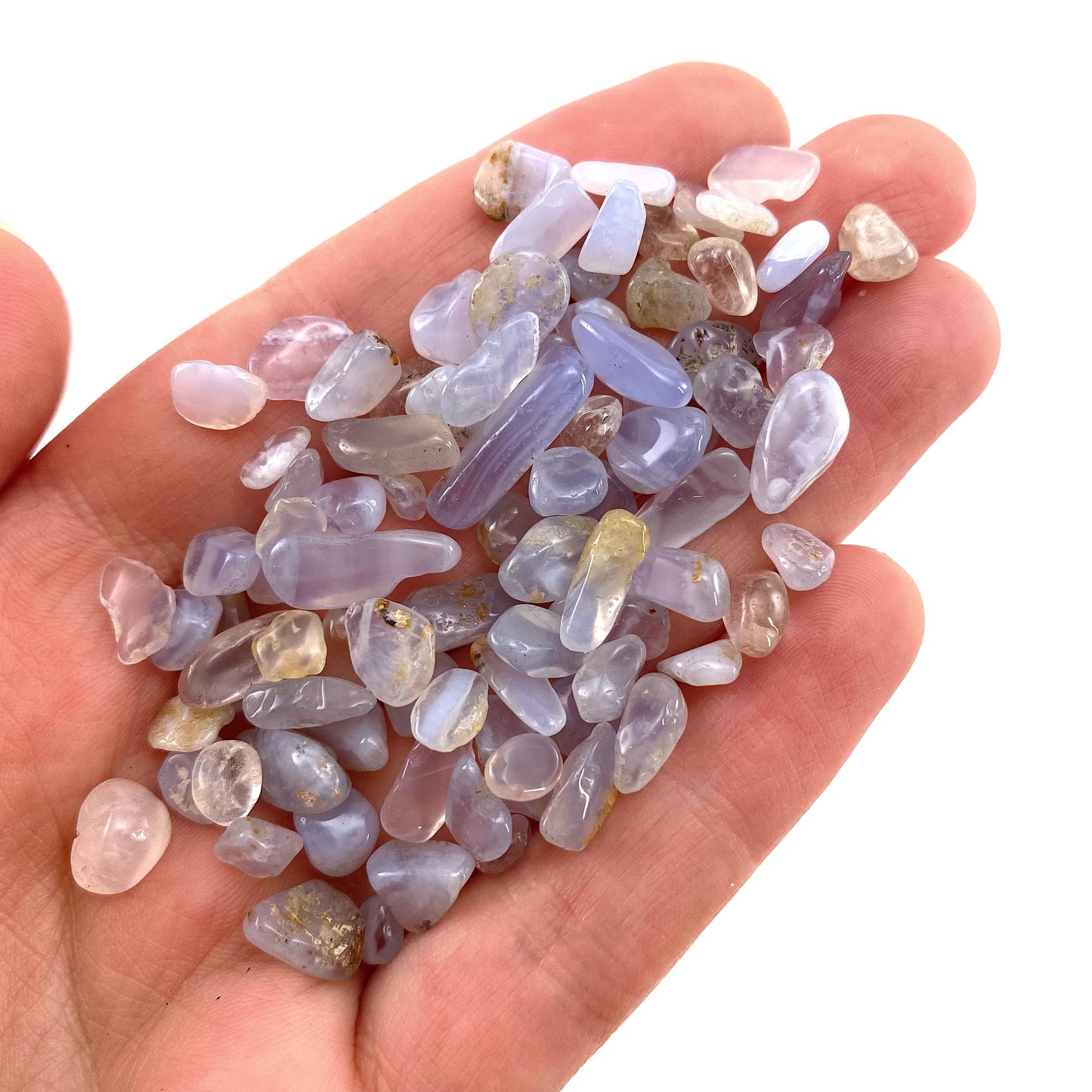 20g of Blue Lace Agate, mini tumbled stones, tumbled crystal, tumbled blue lace agate, blue lace agate chips