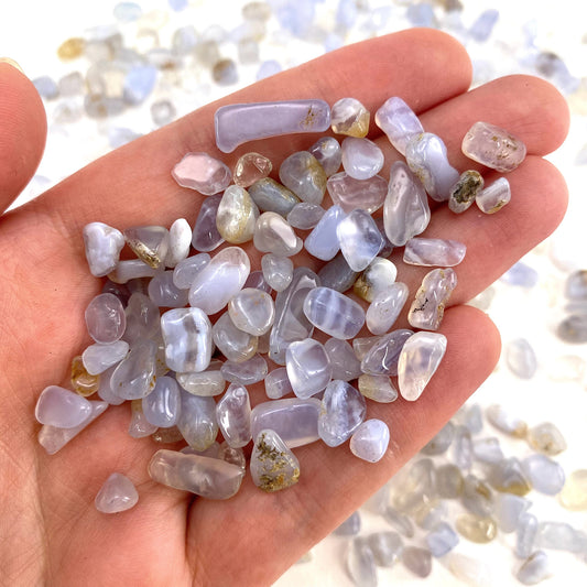 20g of Blue Lace Agate, mini tumbled stones, tumbled crystal, tumbled blue lace agate, blue lace agate chips