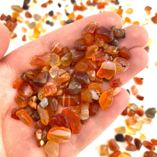 20g of Red Carnelian, mini tumbled stones, tumbled crystal, tumbled carnelian, red carnelian