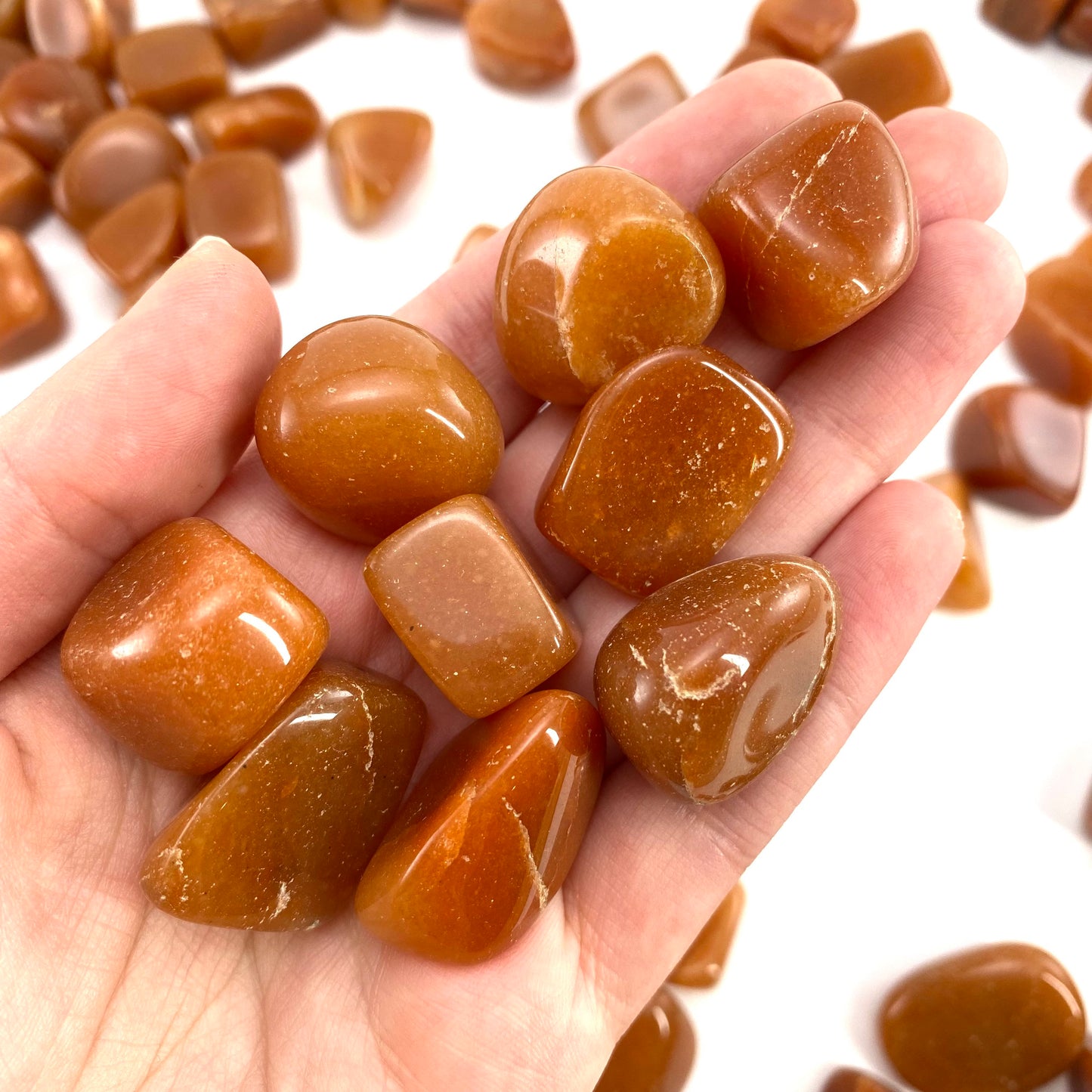 ONE Tumbled Orange Aventurine | natural aventurine, polished orange aventurine, aventurine tumble, aventurine crystal