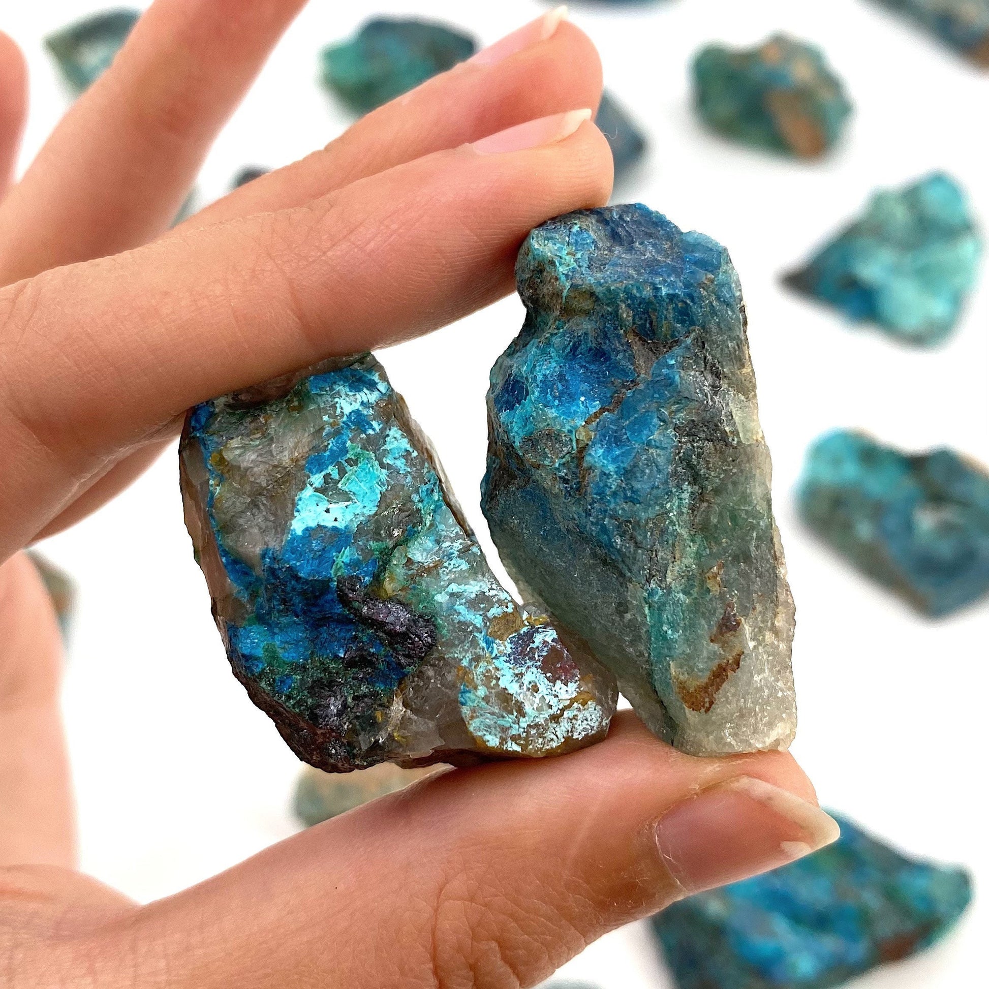 ONE Raw Shattuckite & Chrysocolla Specimen (Namibia), raw shattukite, Chrysocolla, mineral specimen