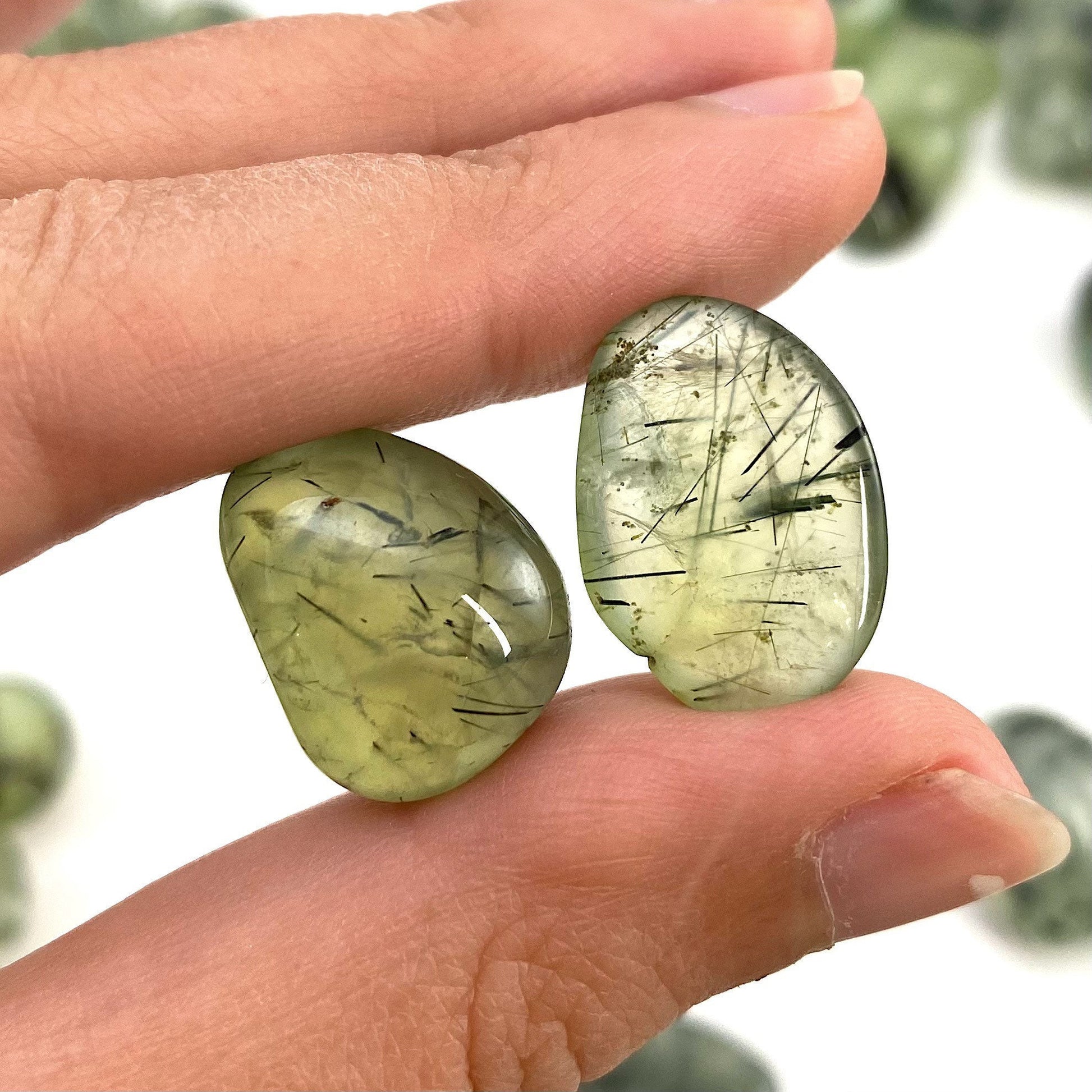 ONE Tumbled Prehnite | Green Prehnite, tumbled crystal, tumbled stones, crystals, minerals