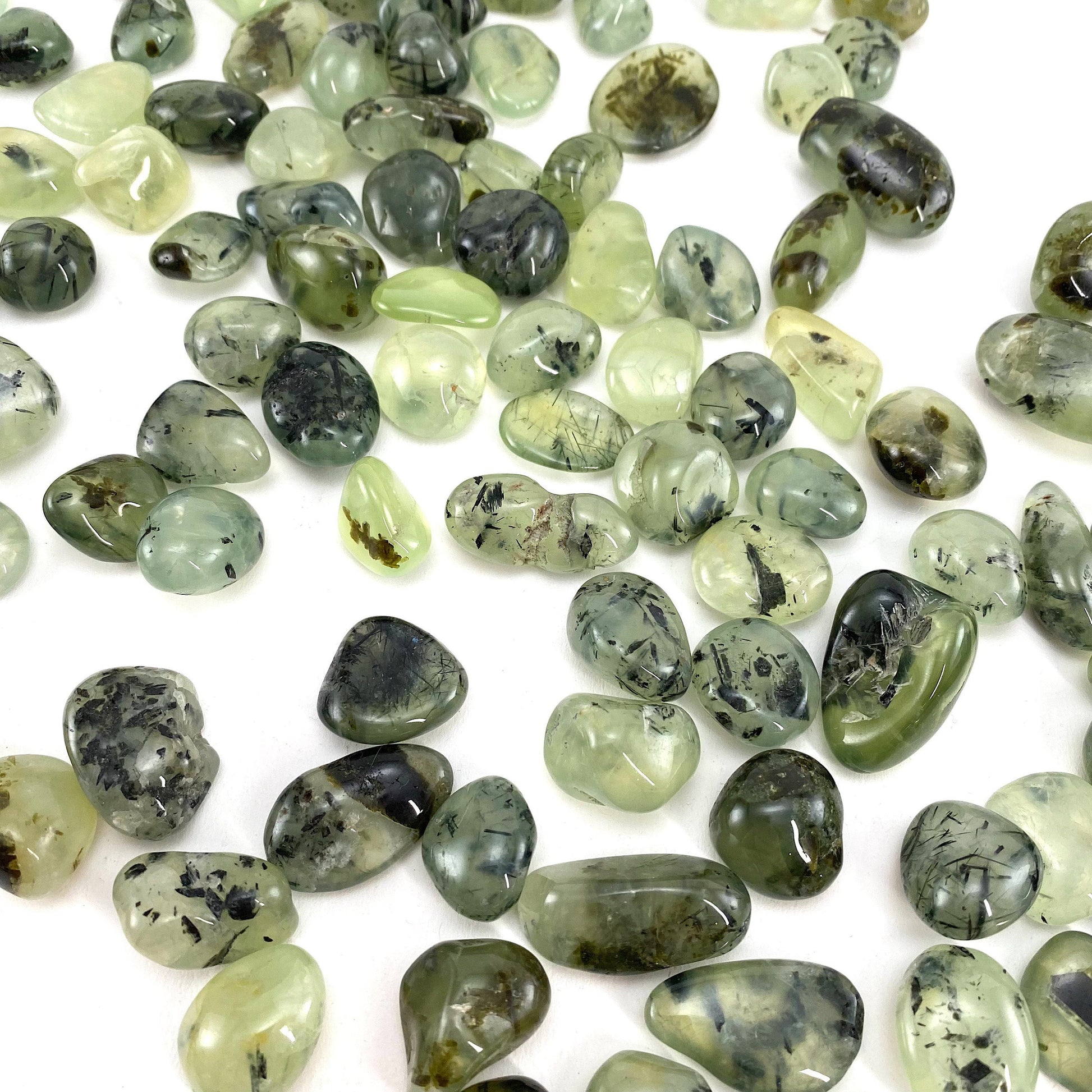 ONE Tumbled Prehnite | Green Prehnite, tumbled crystal, tumbled stones, crystals, minerals