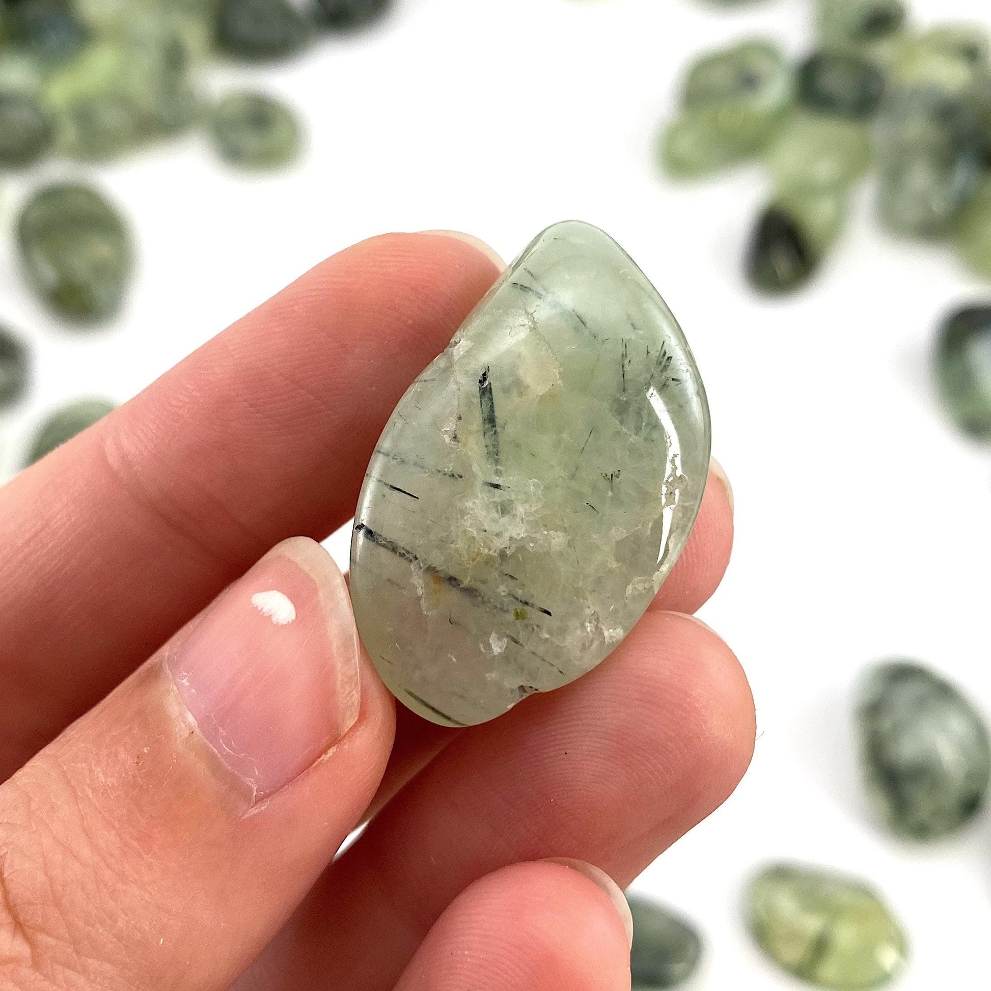 ONE Tumbled Prehnite | Green Prehnite, tumbled crystal, tumbled stones, crystals, minerals