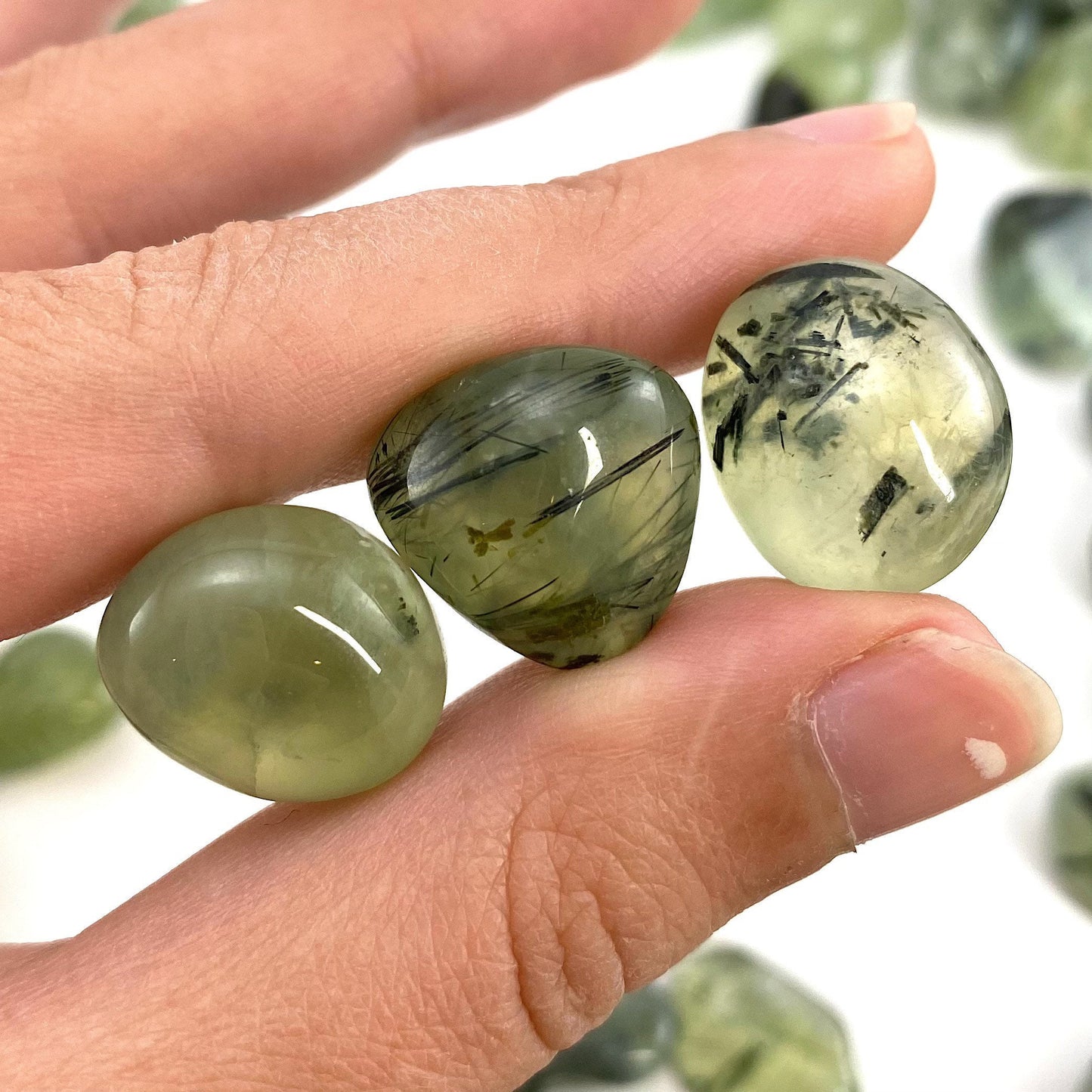 ONE Tumbled Prehnite | Green Prehnite, tumbled crystal, tumbled stones, crystals, minerals