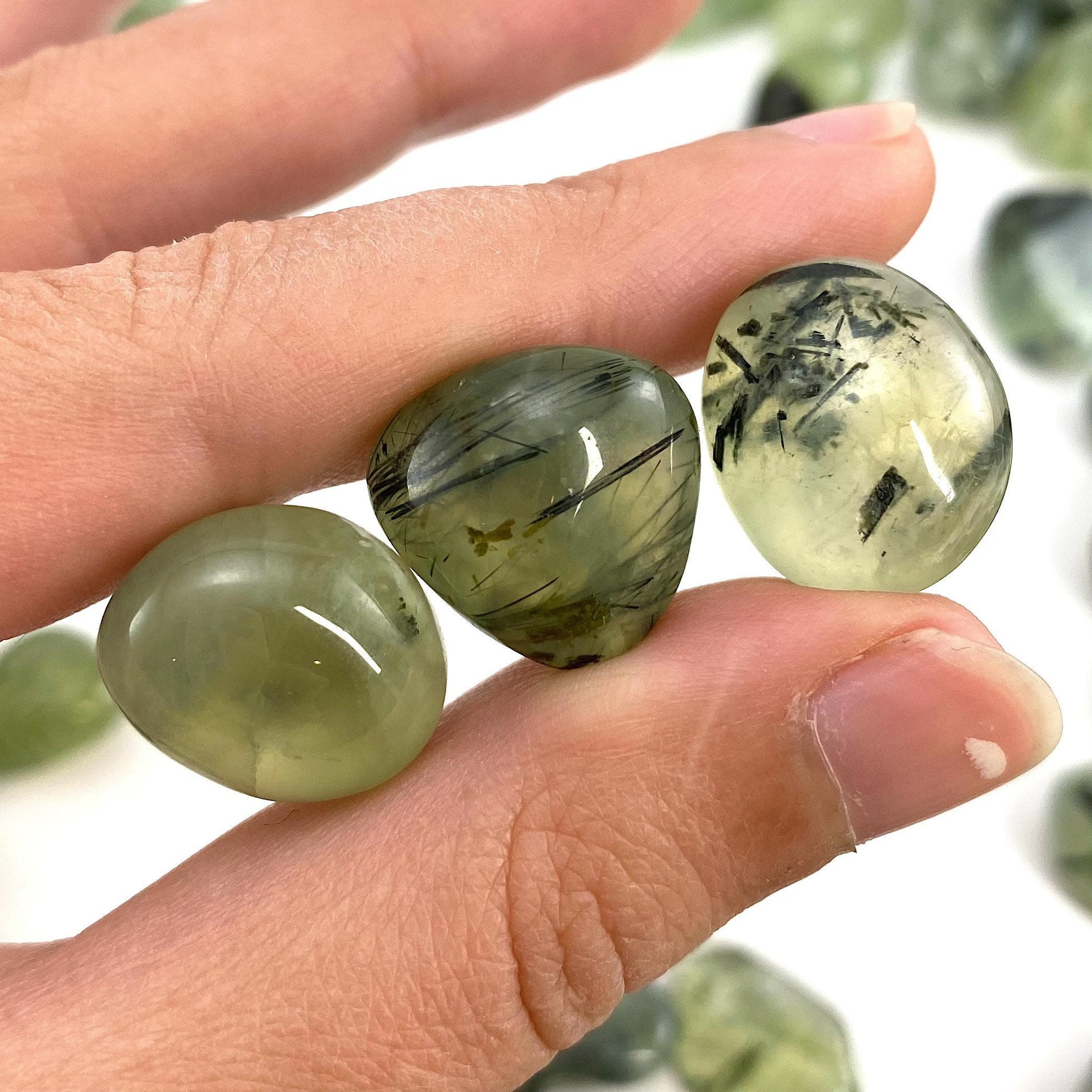 ONE Tumbled Prehnite | Green Prehnite, tumbled crystal, tumbled stones, crystals, minerals