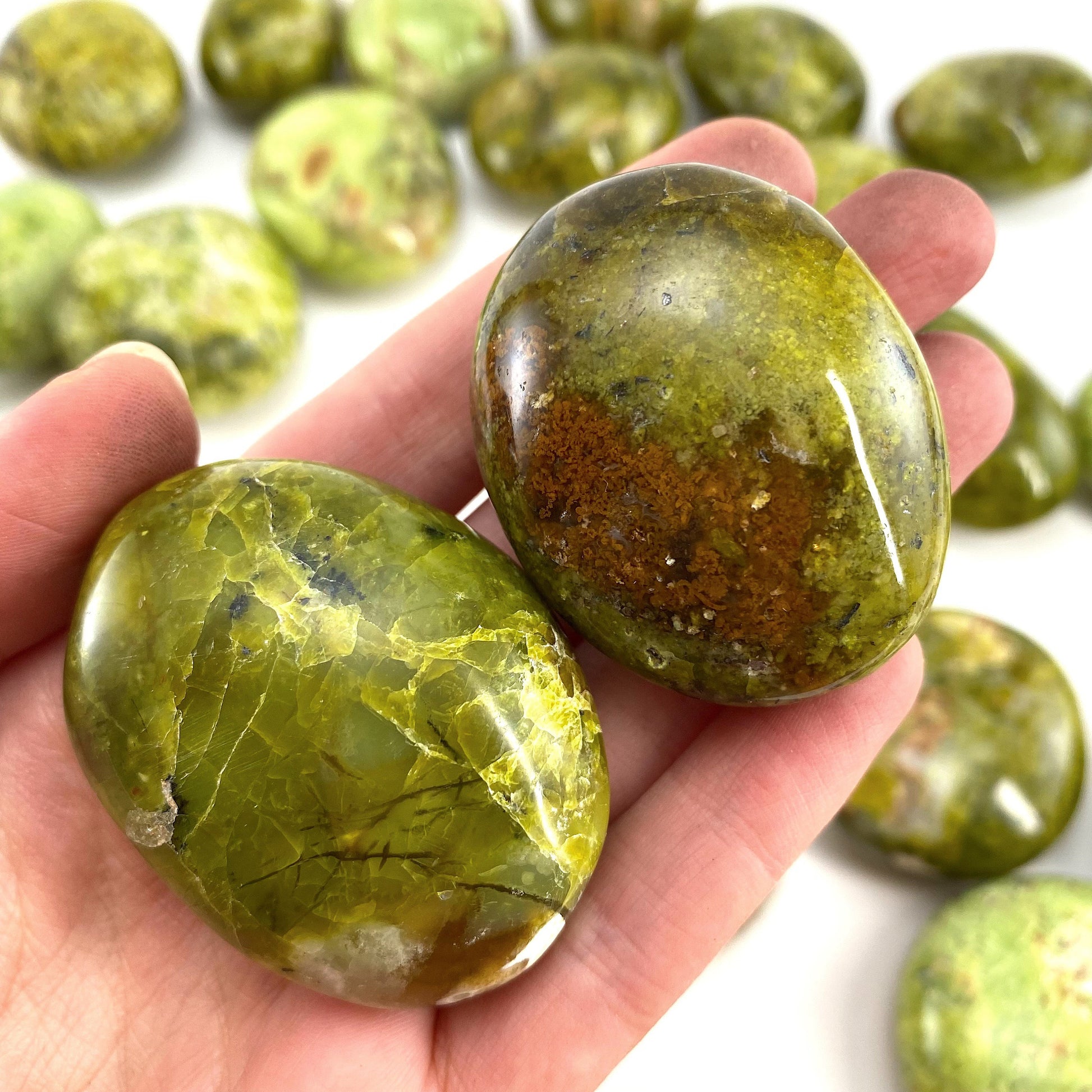 Green Opal Palm Stone, polished green opal, green opal palmstone, green opal pocket stone, chakra palm stone