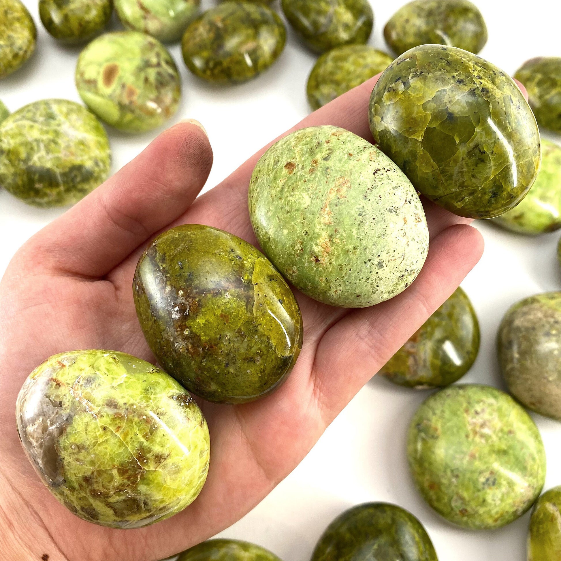 Green Opal Palm Stone, polished green opal, green opal palmstone, green opal pocket stone, chakra palm stone