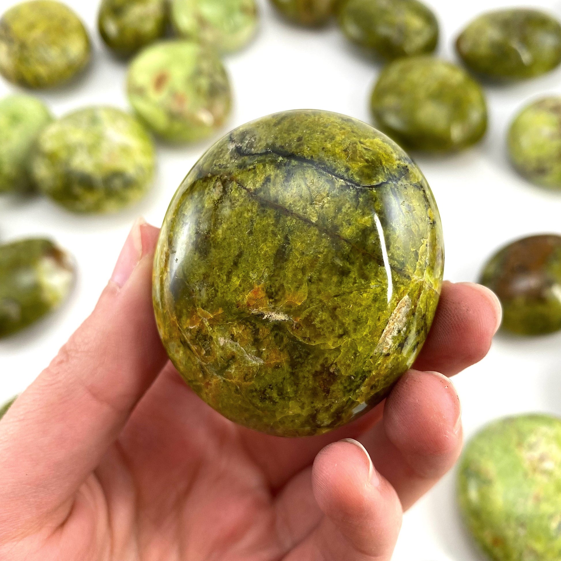 Green Opal Palm Stone, polished green opal, green opal palmstone, green opal pocket stone, chakra palm stone