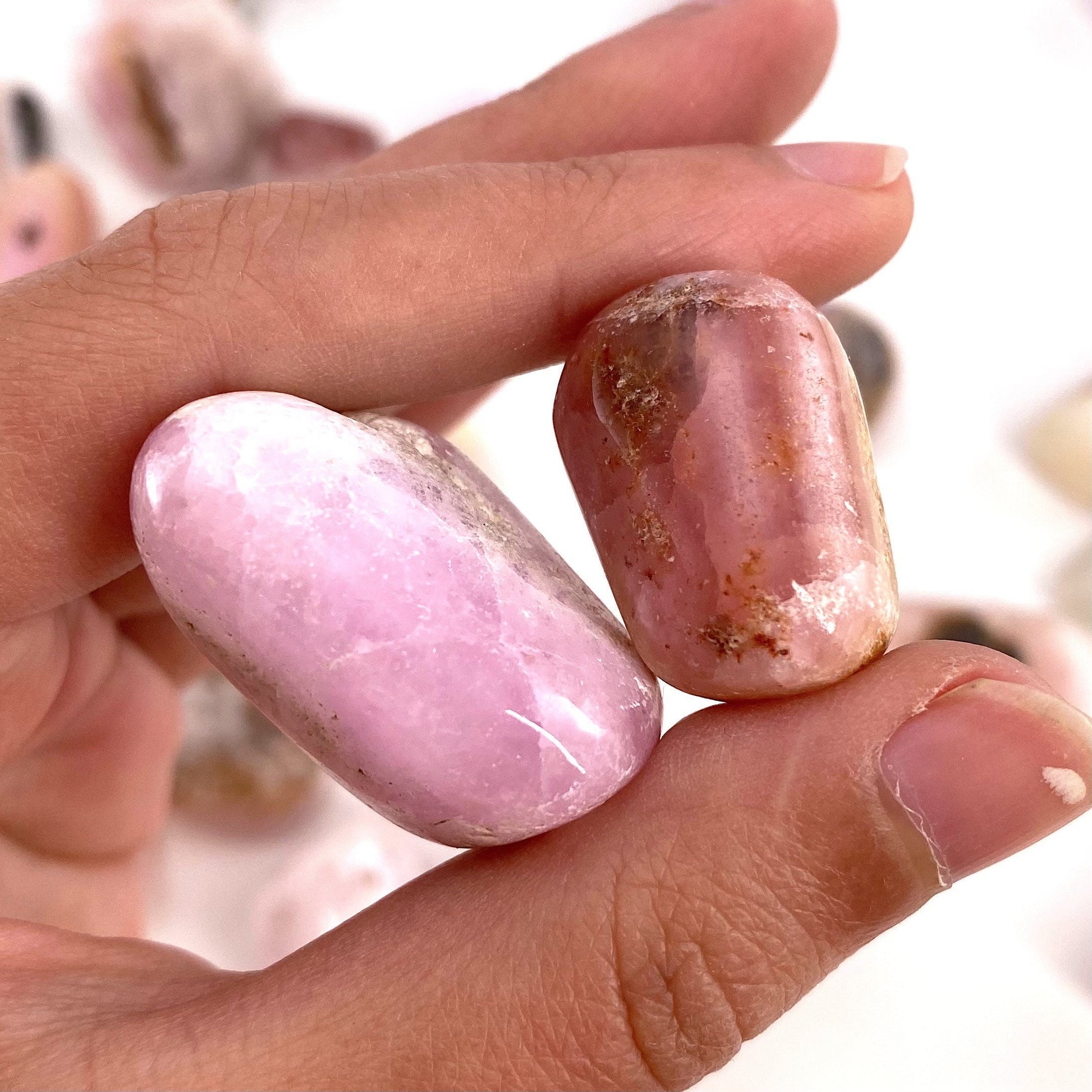Rare! ONE tumbled pink aragonite, natural pink aragonite, polished aragonite, pink calcite tumble, pink aragonite crystal