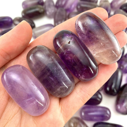 ONE Polished Amethyst, purple amethyst, tumbled amethyst, smoky amethyst