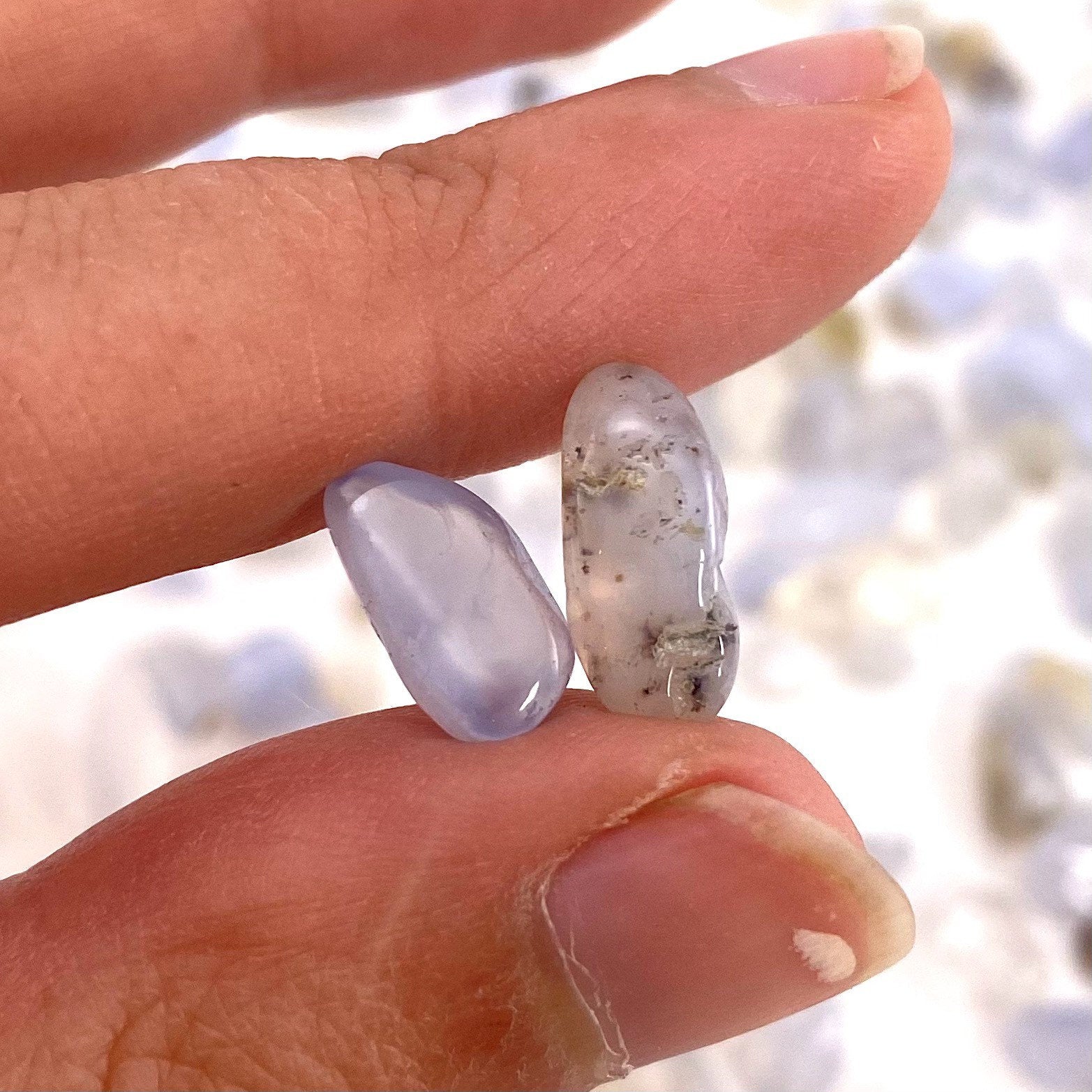 20g of Blue Lace Agate, mini tumbled stones, tumbled crystal, tumbled blue lace agate, blue lace agate chips
