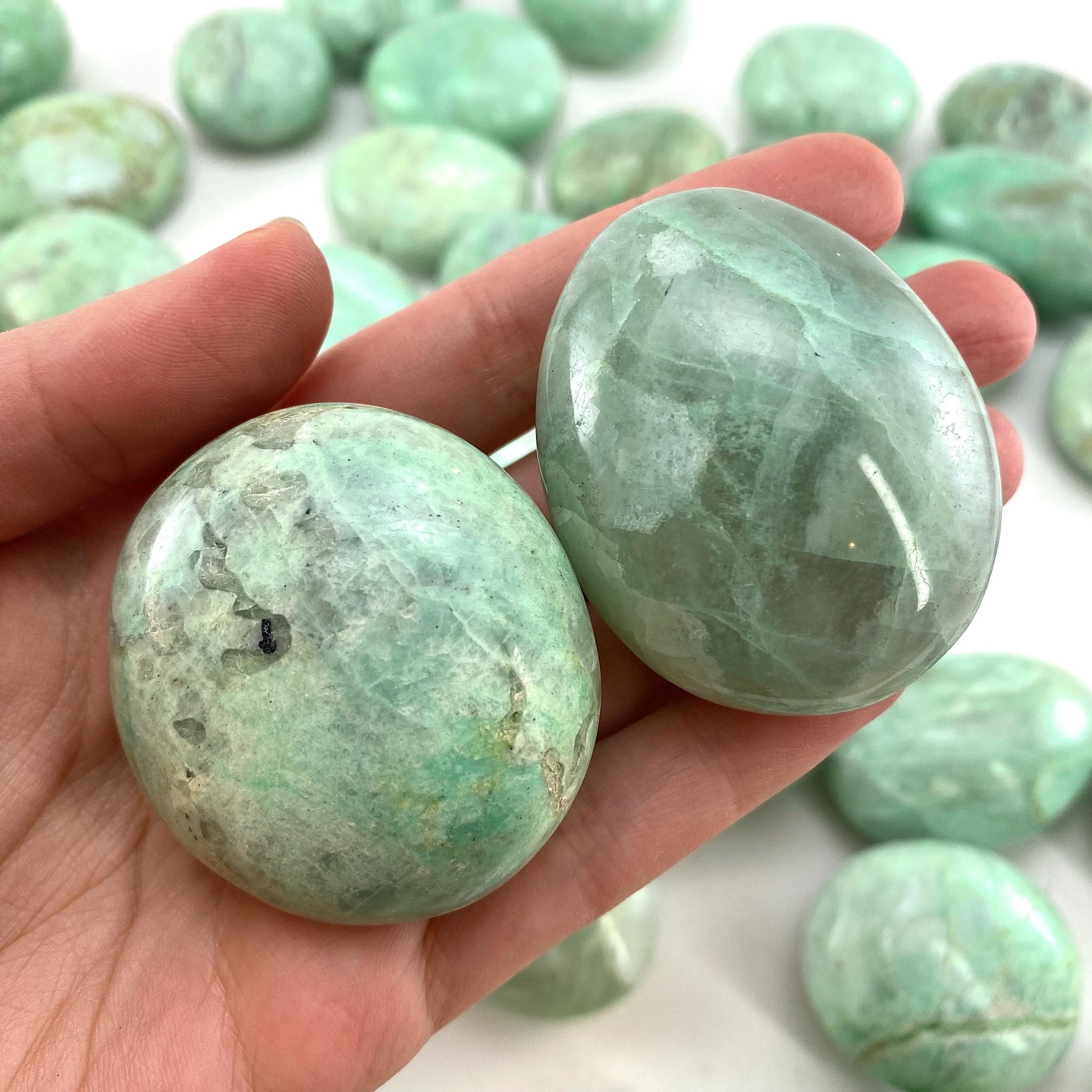Garnierite Palm Stone, garnierite, polished garnierite, garnierite palmstone, crystal palm stone