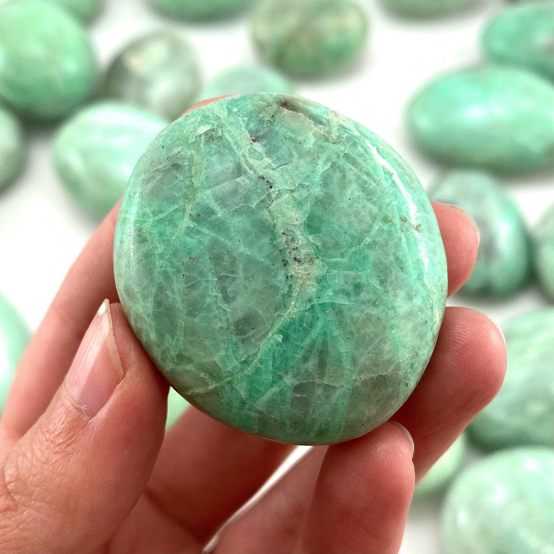 Garnierite Palm Stone, garnierite, polished garnierite, garnierite palmstone, crystal palm stone