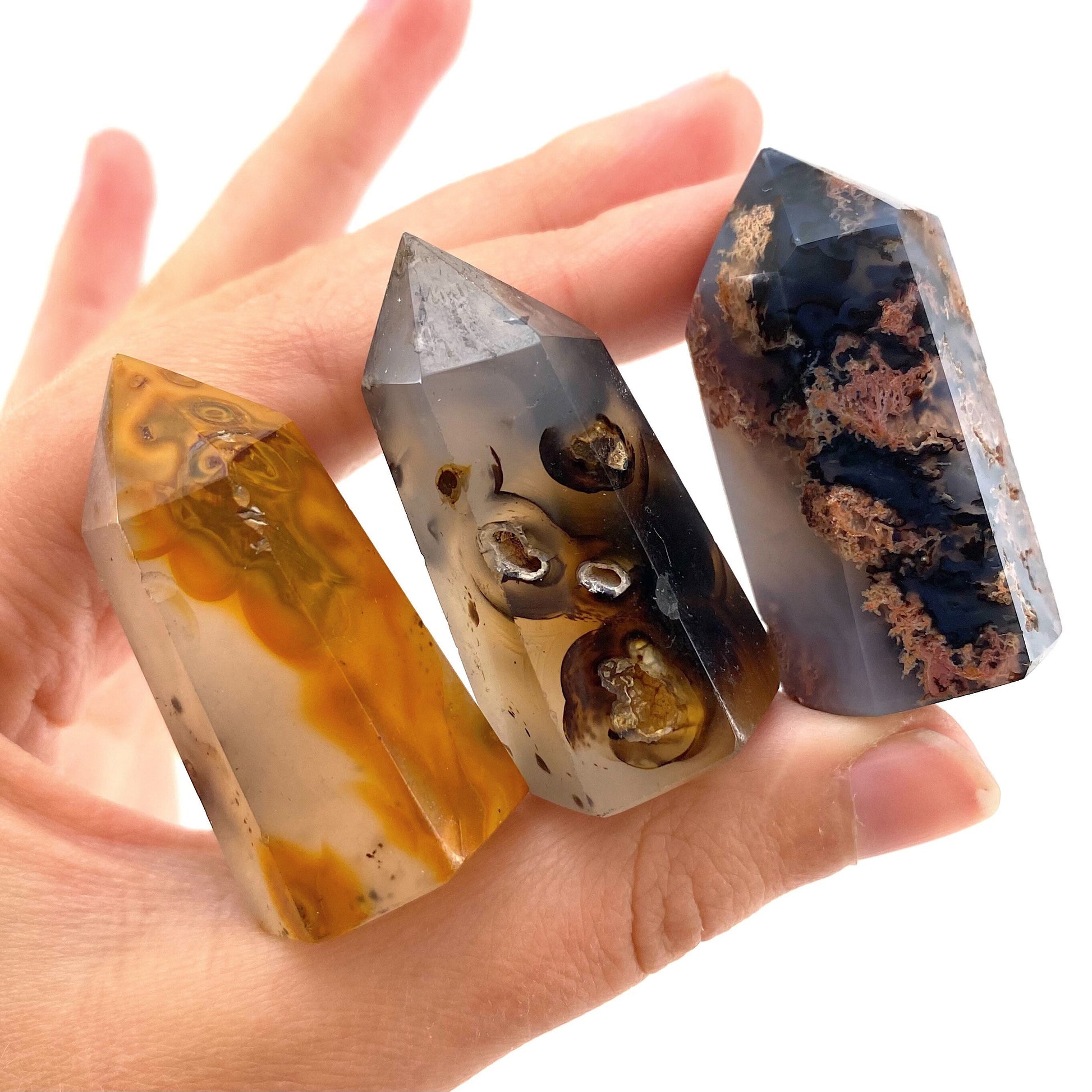 Dendritic Agate Point, polished agate point, agate mini tower, crystal point, agate crystal, dendritic agate