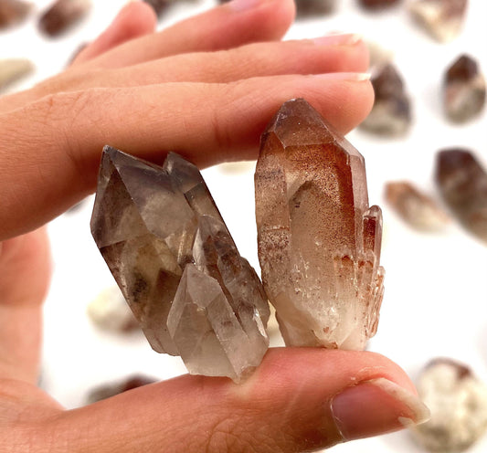 ONE Red Phantom Quartz Point (Zambia), fire quartz, red quartz crystal, hematite quartz, phantom quartz, mineral specimen