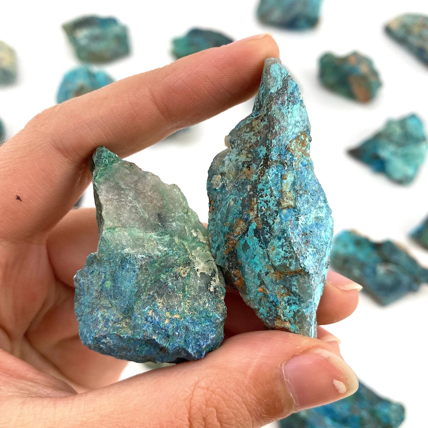 ONE Raw Shattuckite & Chrysocolla Specimen (Namibia), raw shattukite, Chrysocolla, mineral specimen