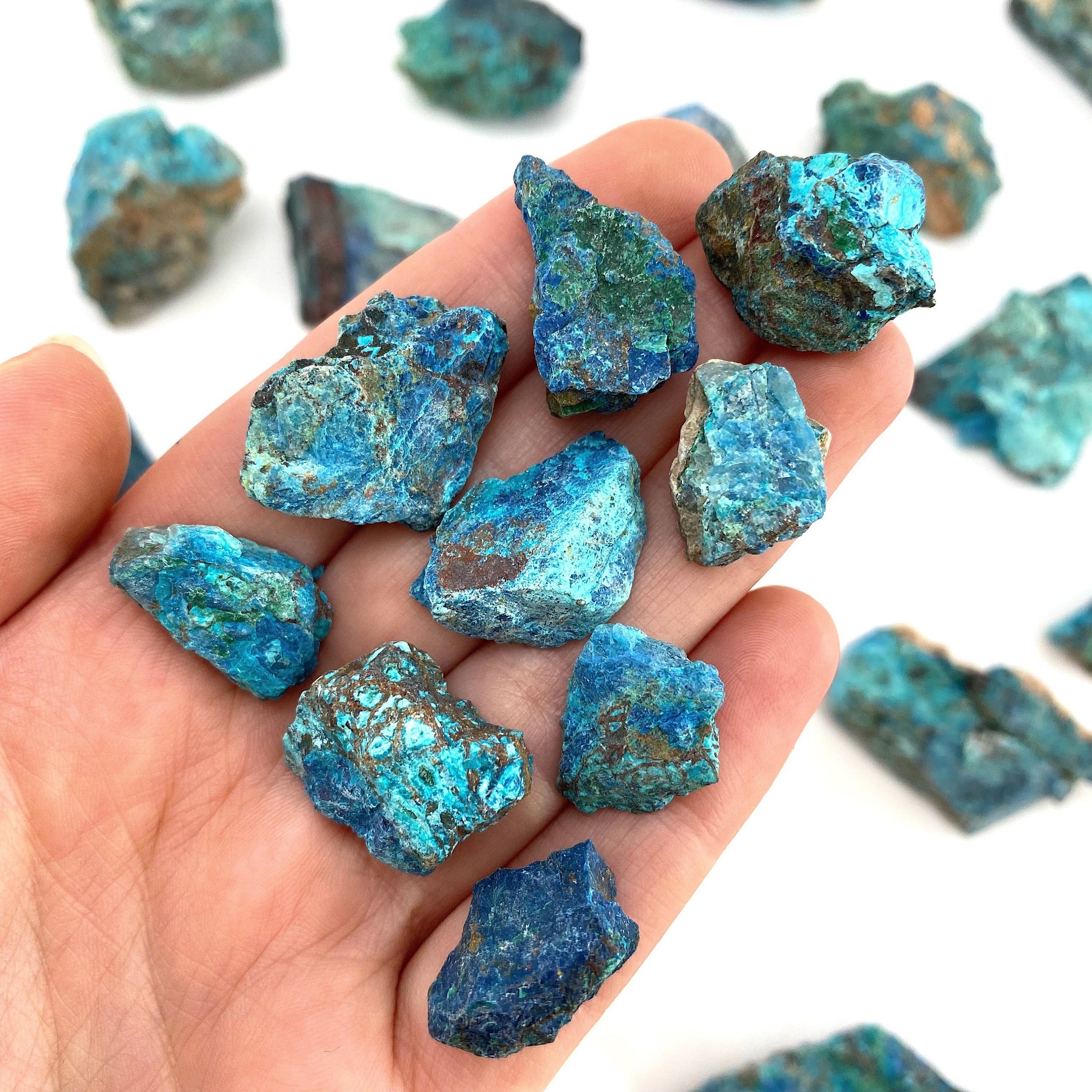 ONE Raw Shattuckite & Chrysocolla Specimen (Namibia), raw shattukite, Chrysocolla, mineral specimen