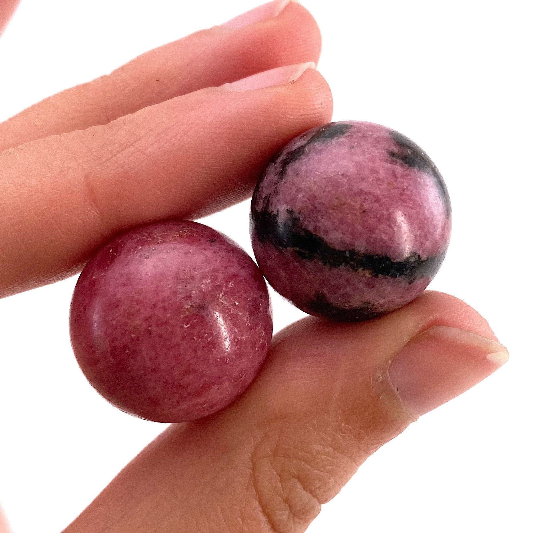 Rhodonite Sphere, crystal ball, Rhodonite sphere, Rhodonite palm stone, crystal sphere
