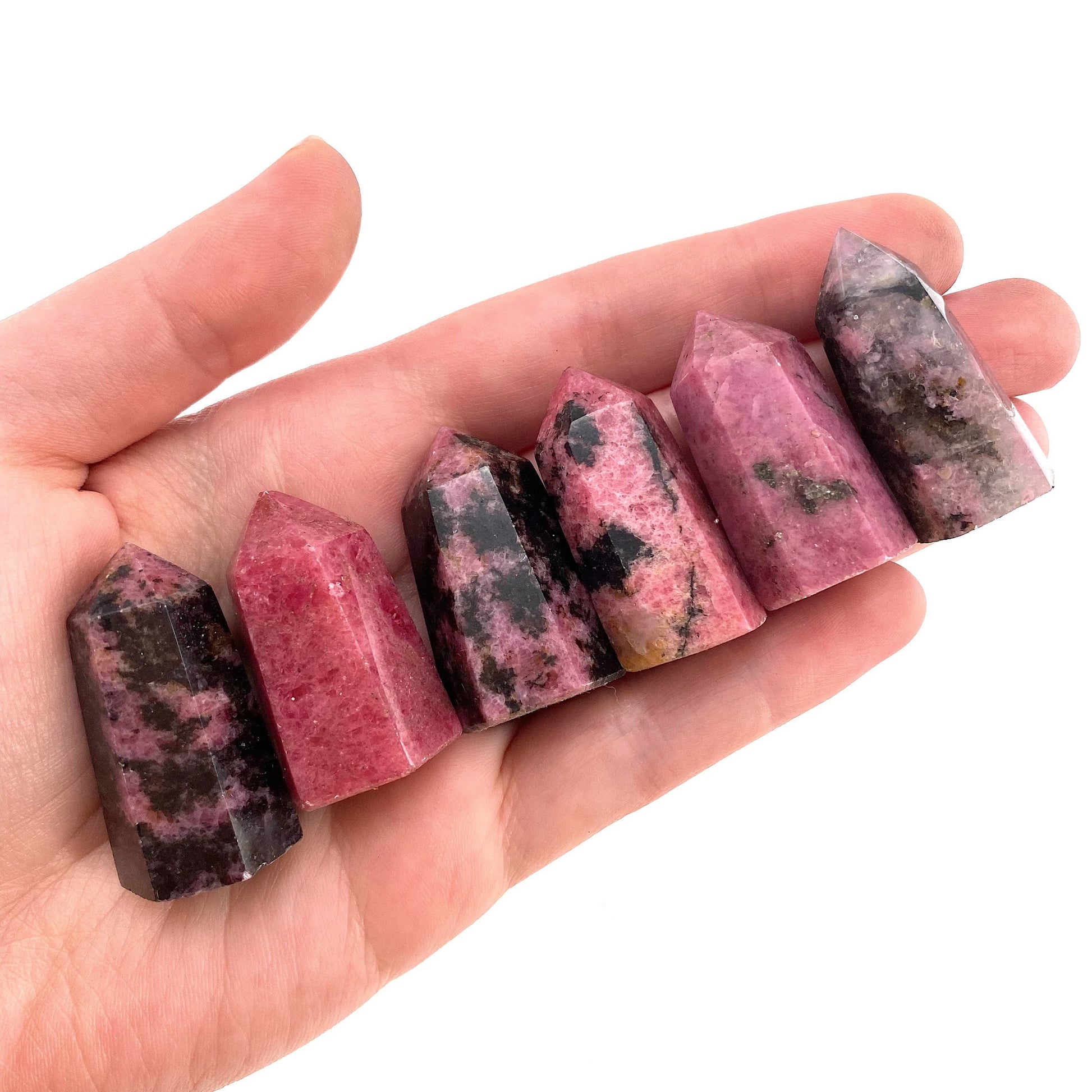 Rhodonite Point, Pink rhodonite tower, crystal point, rhodonite crystal, pink rhodonite