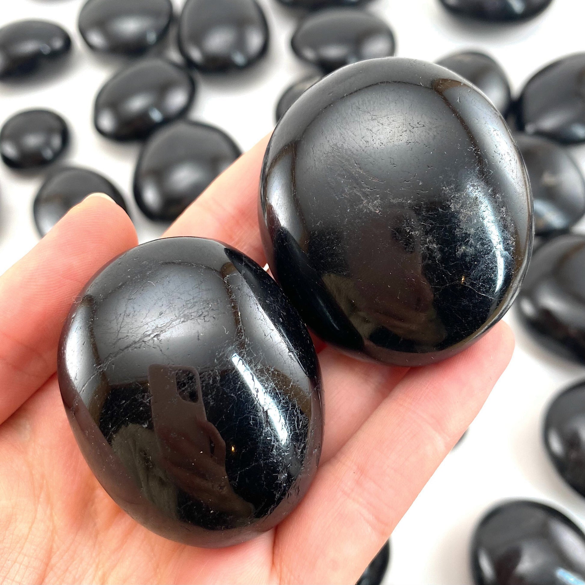 Black Tourmaline Palm stone, black tourmaline, pocket stone, tourmaline, palm stone, polished tourmaline