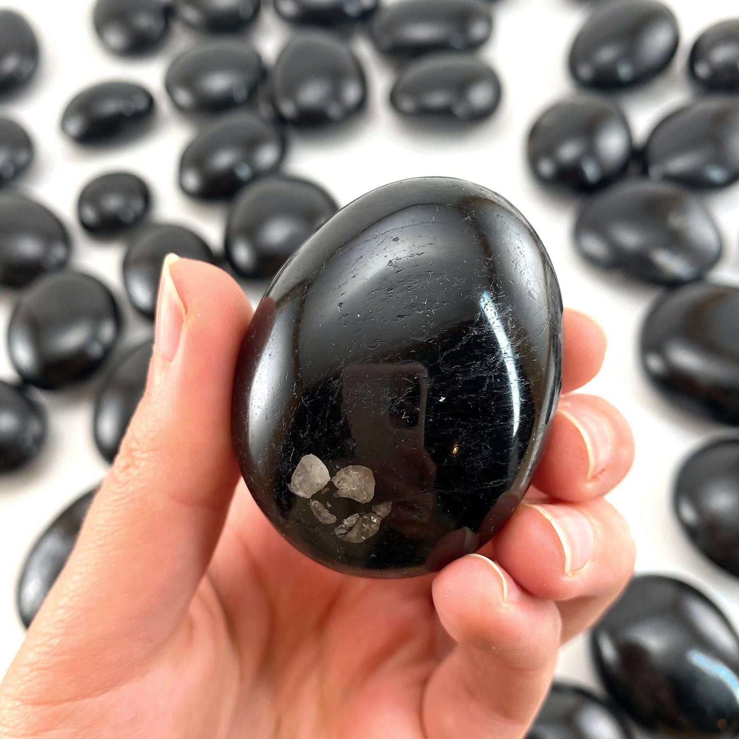 Black Tourmaline Palm stone, black tourmaline, pocket stone, tourmaline, palm stone, polished tourmaline