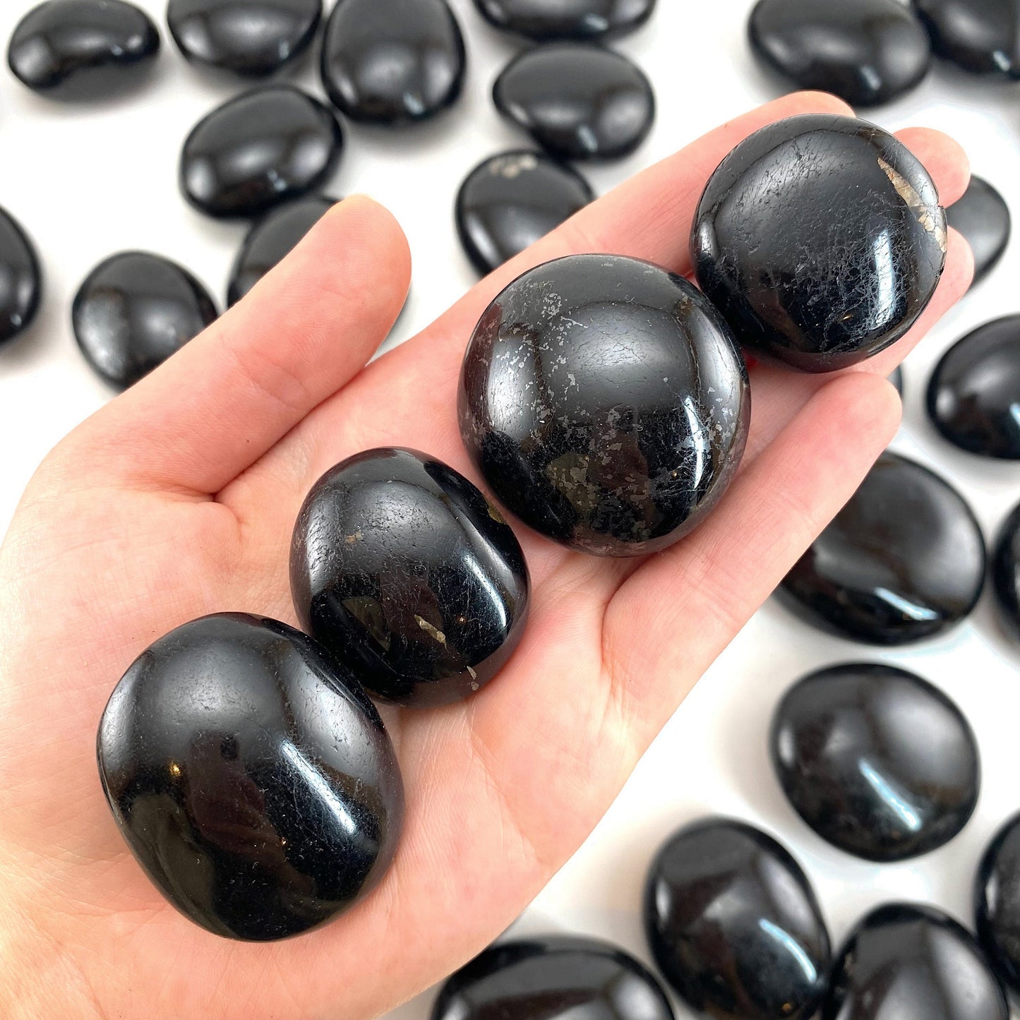 Black Tourmaline Palm stone, black tourmaline, pocket stone, tourmaline, palm stone, polished tourmaline