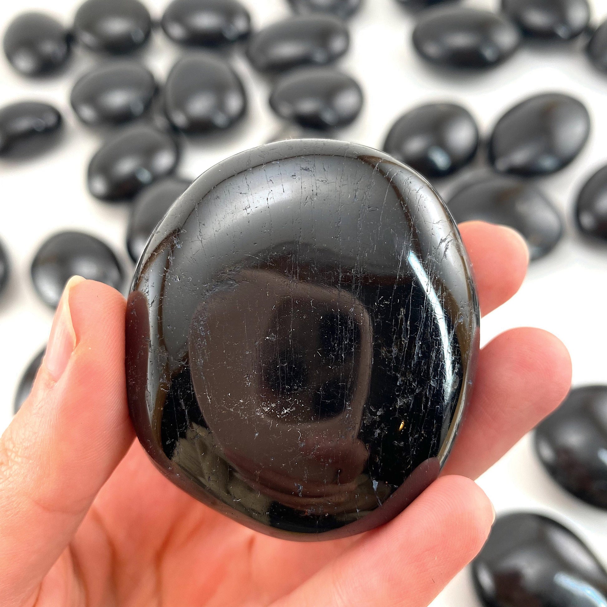 Black Tourmaline Palm stone, black tourmaline, pocket stone, tourmaline, palm stone, polished tourmaline