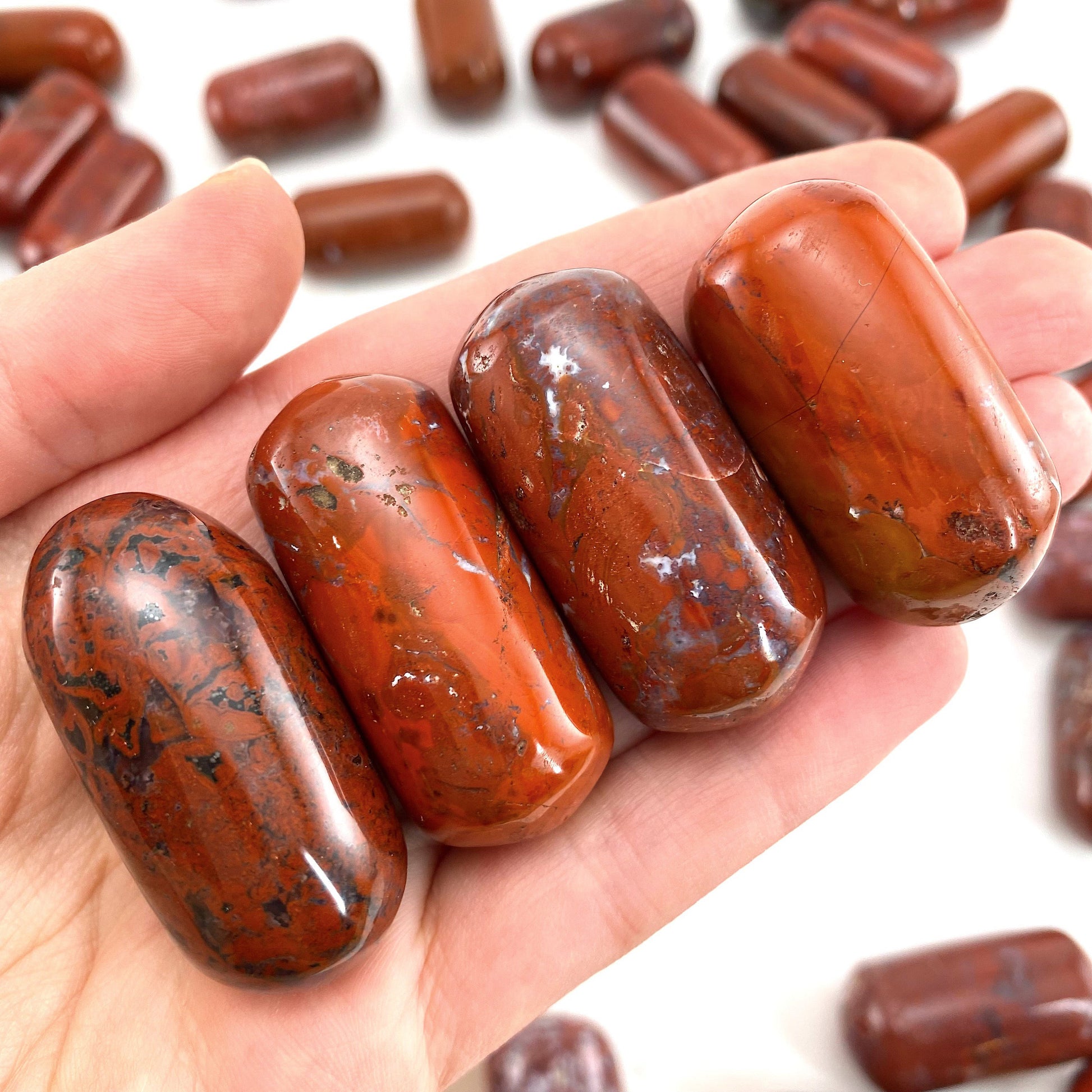ONE Polished Red Jasper, red jasper, tumbled red jasper, red jasper tumbled stone