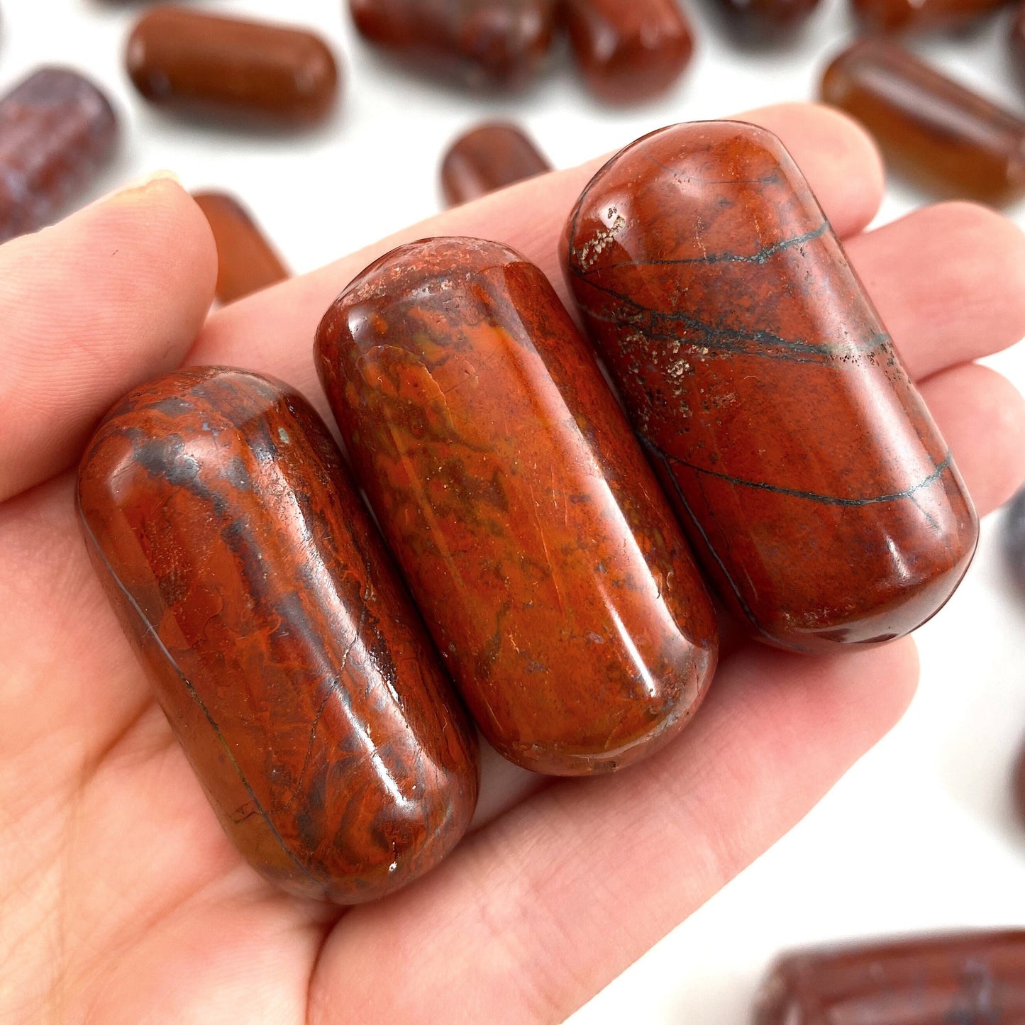 ONE Polished Red Jasper, red jasper, tumbled red jasper, red jasper tumbled stone