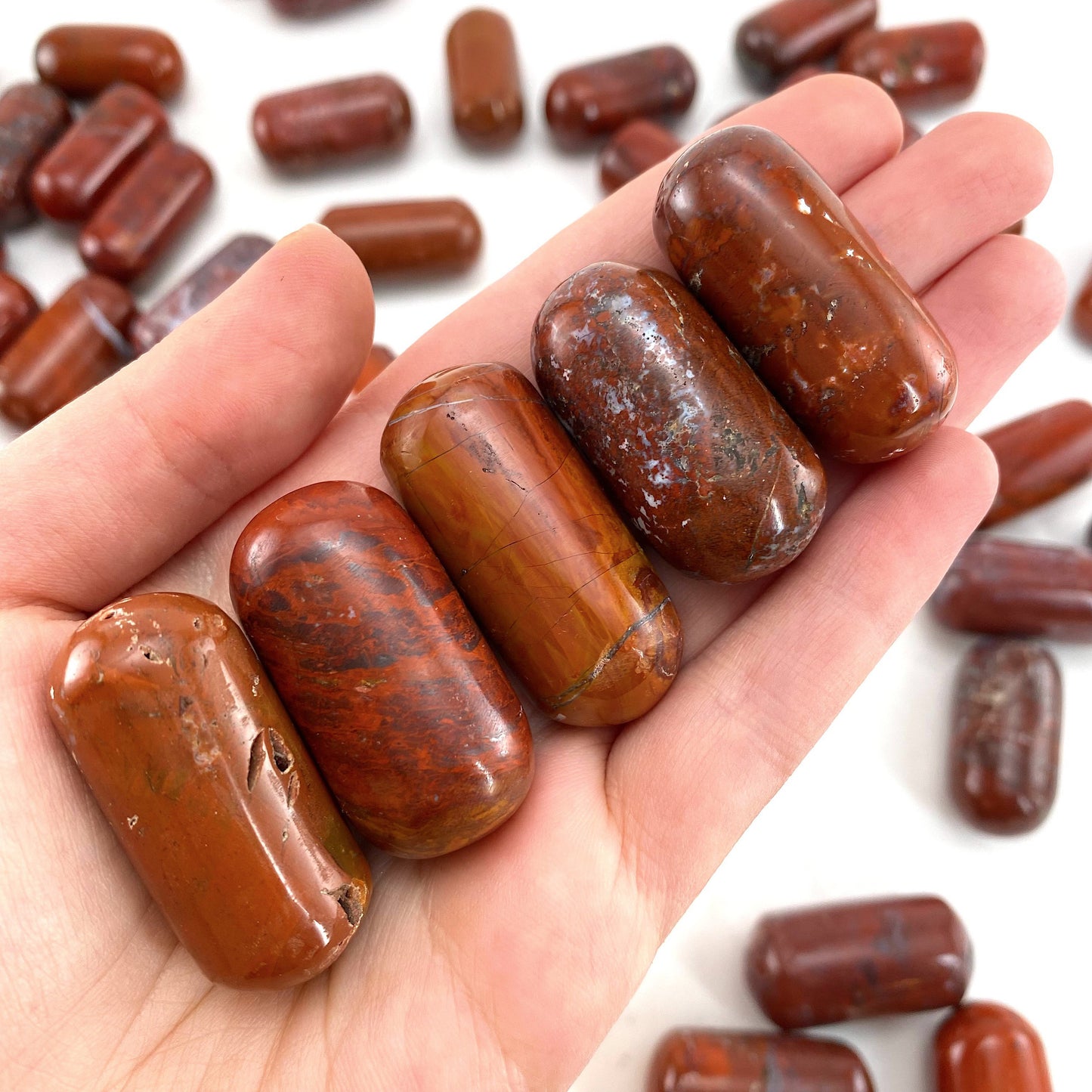 ONE Polished Red Jasper, red jasper, tumbled red jasper, red jasper tumbled stone