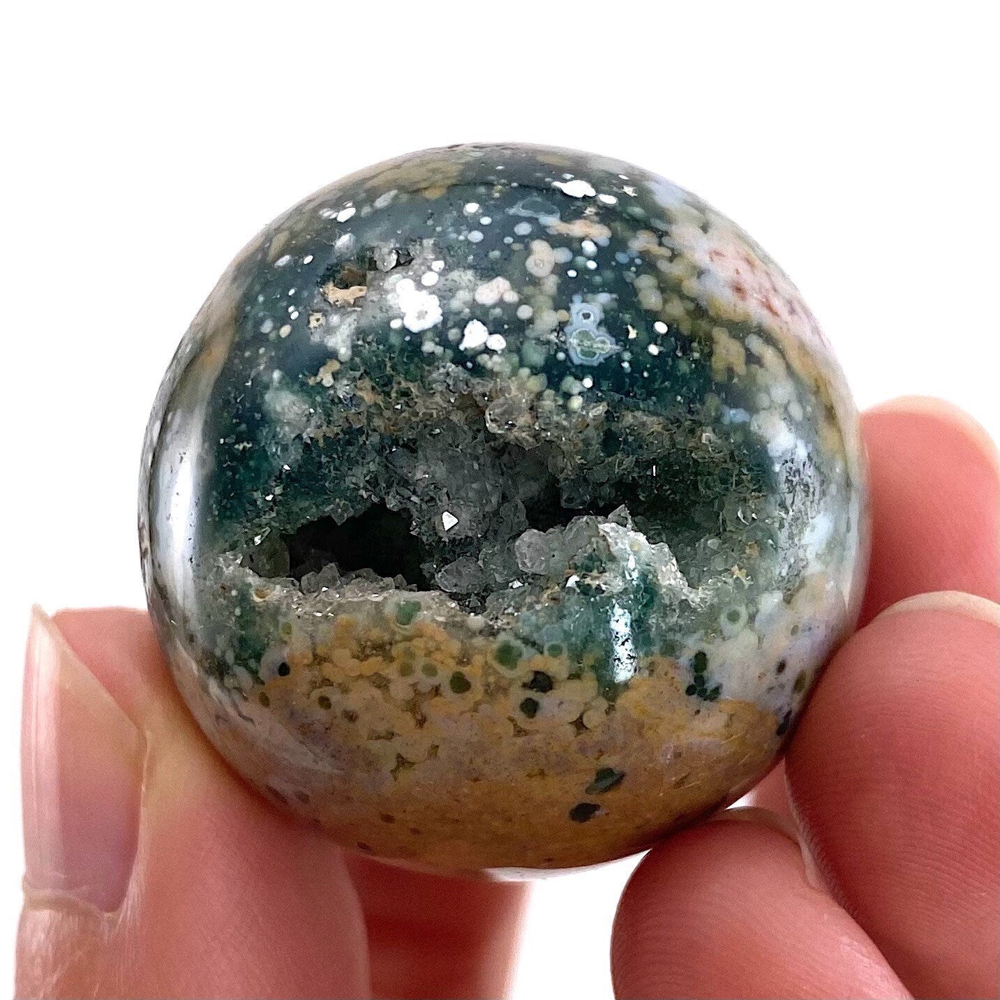 Ocean Jasper sphere, mini ocean jasper sphere, crystal ball, ocean jasper, polished ocean jasper, ocean jasper ball