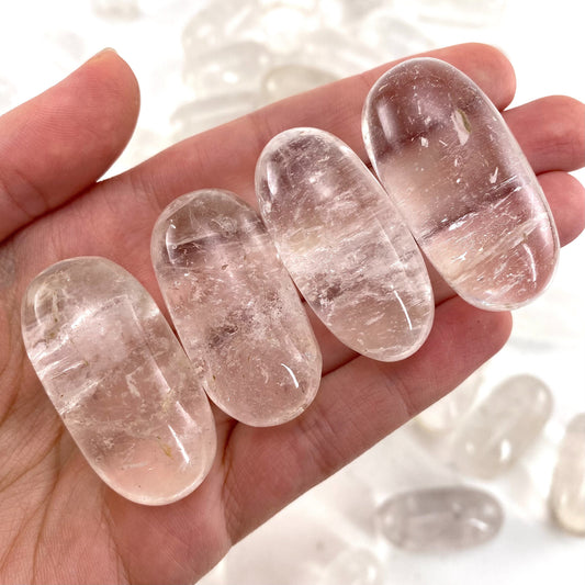 ONE Polished Quartz Crystal, natural quartz, tumbled quartz, clear quartz tumble, quartz palm stone