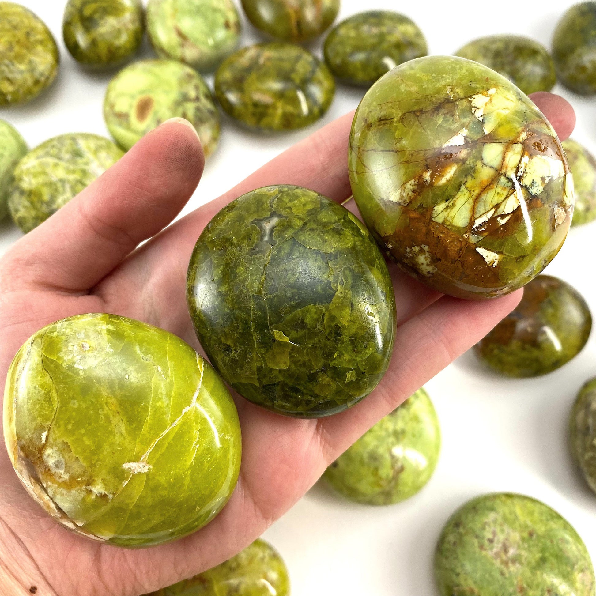Green Opal Palm Stone, polished green opal, green opal palmstone, green opal pocket stone, chakra palm stone