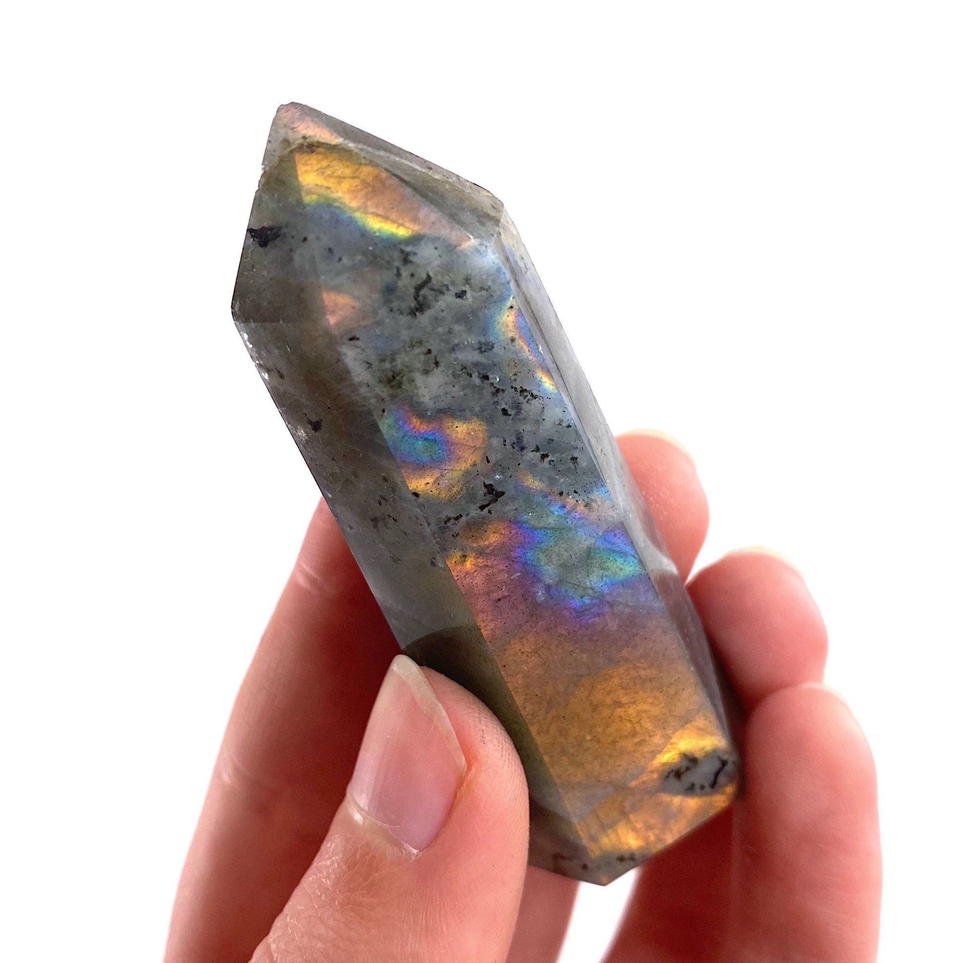 Labradorite Point, labradorite mini tower, crystal point, labradorite crystal, polished labradorite