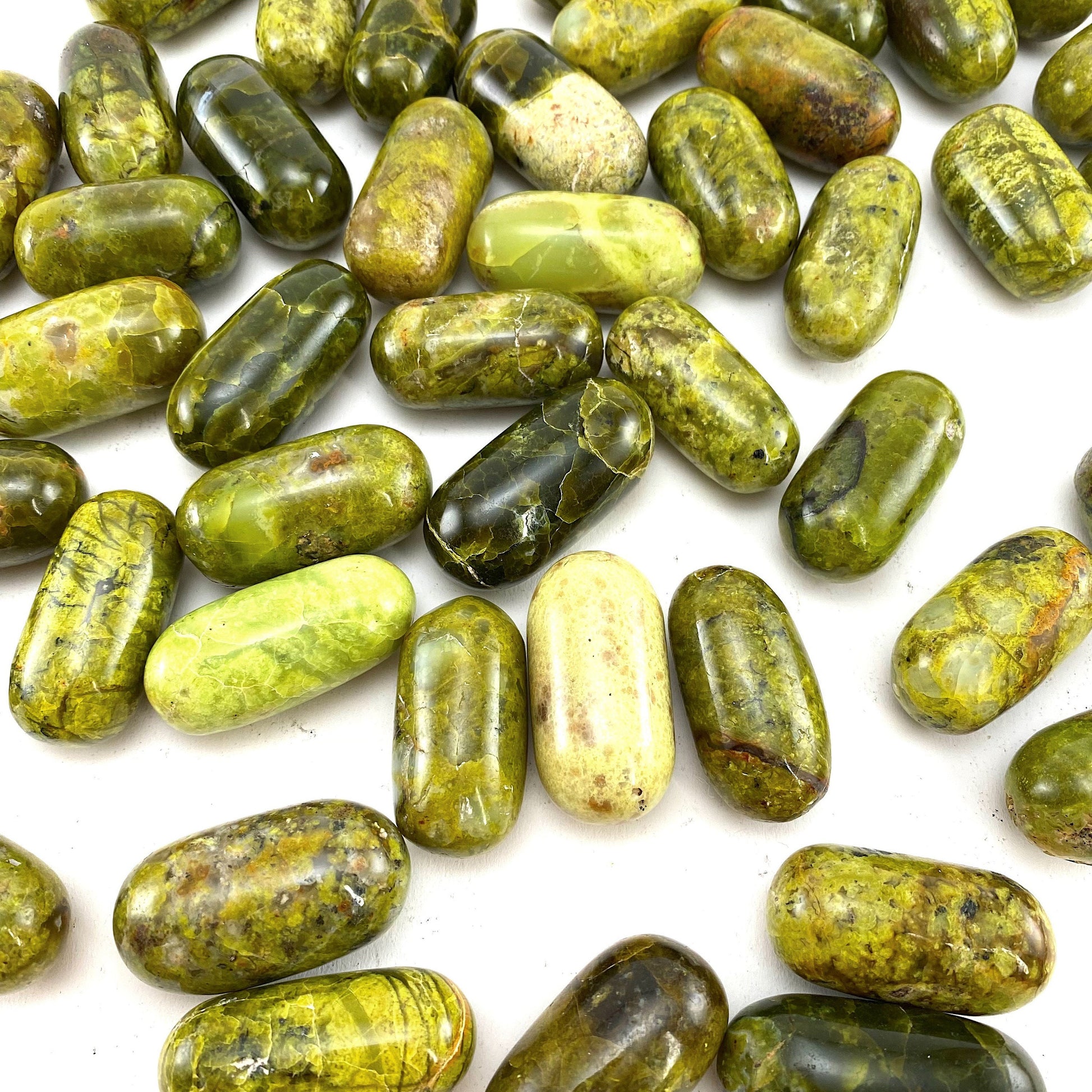 ONE Polished Green Opal, natural green opal, tumbled green opal, green opal tumble, green opal palm stone