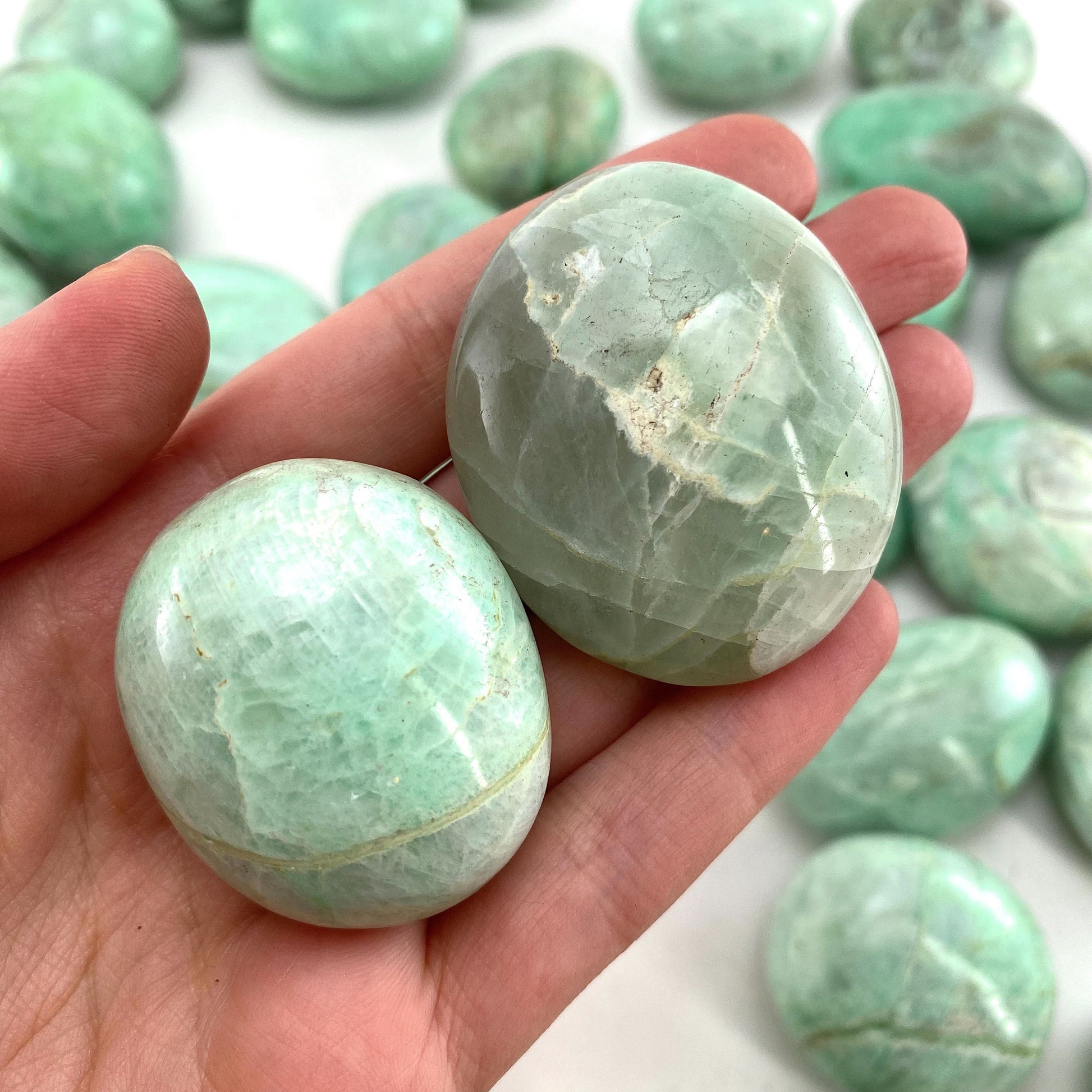 Garnierite Palm Stone, garnierite, polished garnierite, garnierite palmstone, crystal palm stone