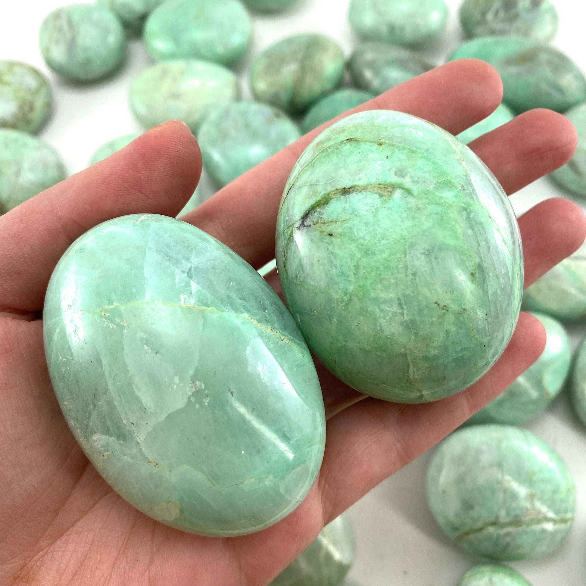 Garnierite Palm Stone, garnierite, polished garnierite, garnierite palmstone, crystal palm stone