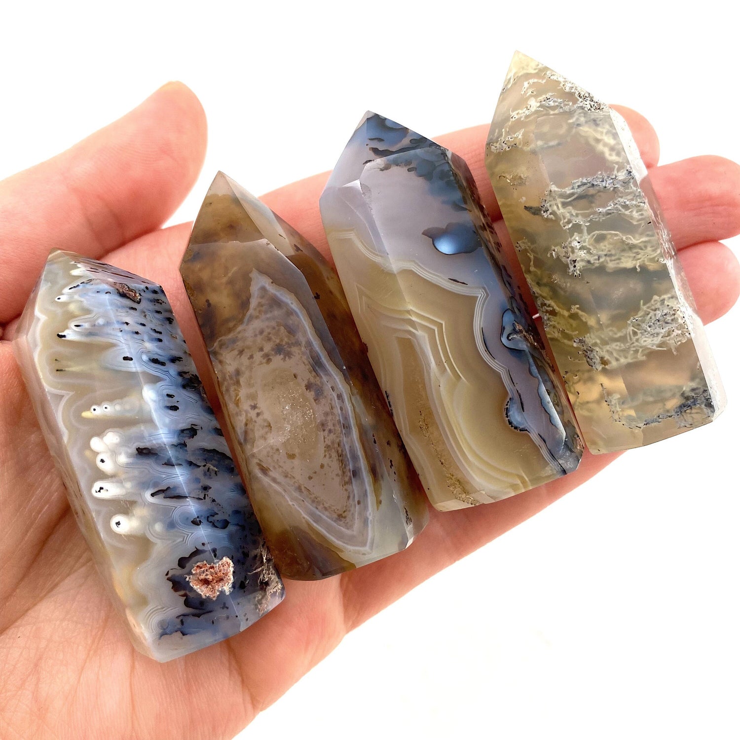 Dendritic Agate Point, polished agate point, agate mini tower, crystal point, agate crystal, dendritic agate
