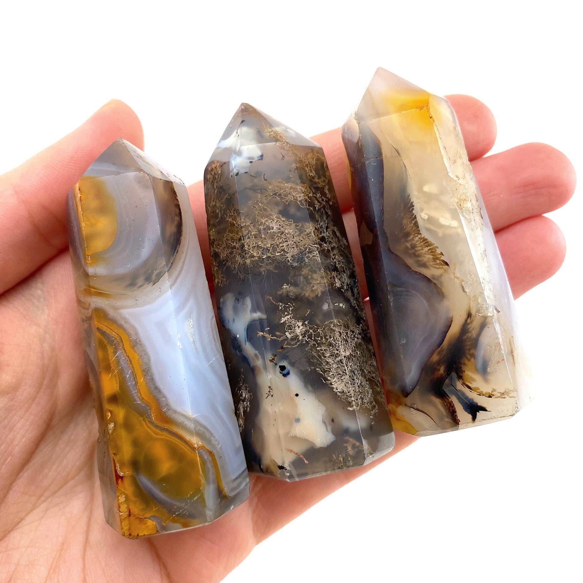 Dendritic Agate Point, polished agate point, agate mini tower, crystal point, agate crystal, dendritic agate