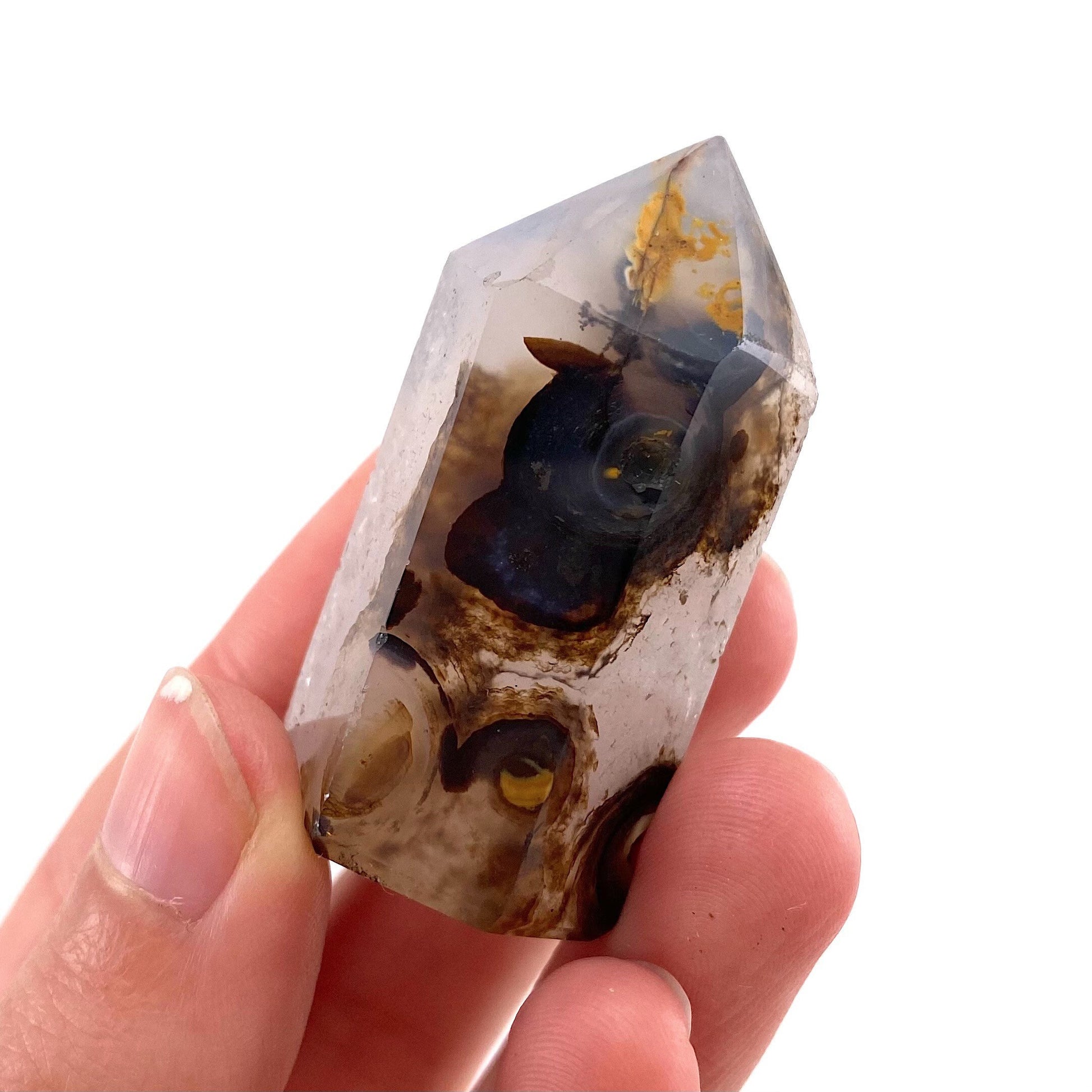 Dendritic Agate Point, polished agate point, agate mini tower, crystal point, agate crystal, dendritic agate